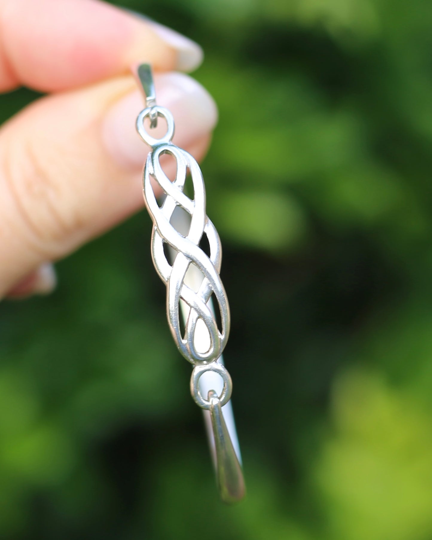 Vintage Celtic Knot Bangle, Sterling Silver, 10.95g