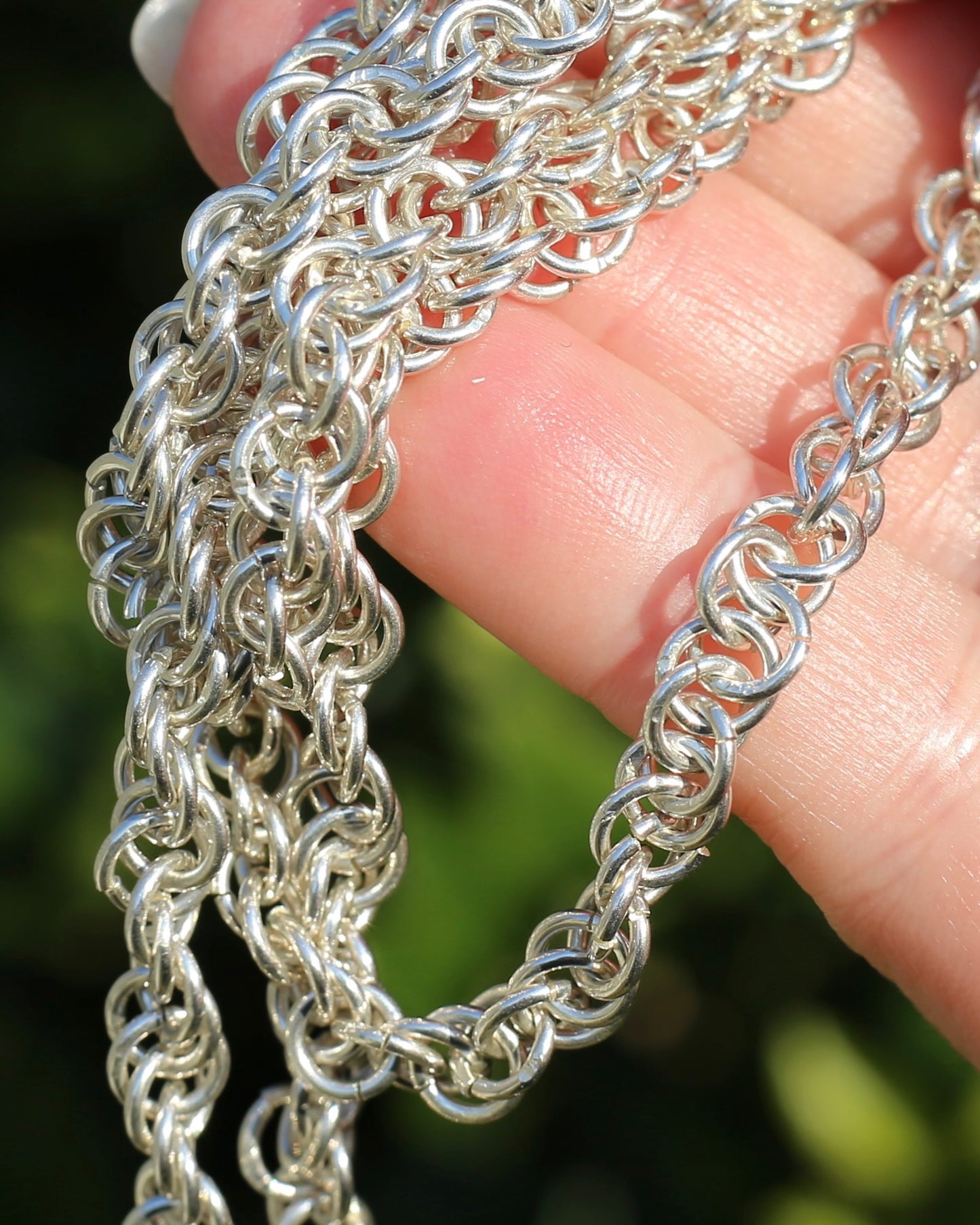 62cm Twisted Double Cable Silver Chain, 38.96g