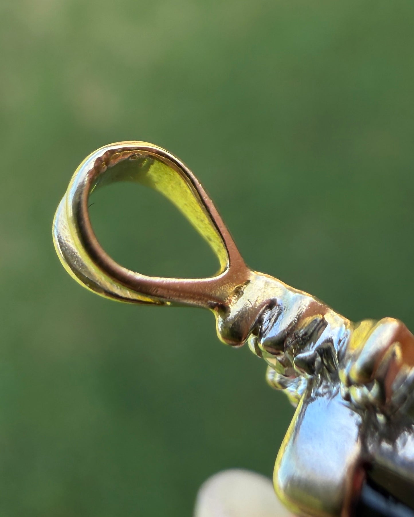 5ct Lab Grown Sapphire and Illusion Set Pendant with 2 Diamonds, 9ct Yellow Gold (some Rhoidum Plating), 2.47g