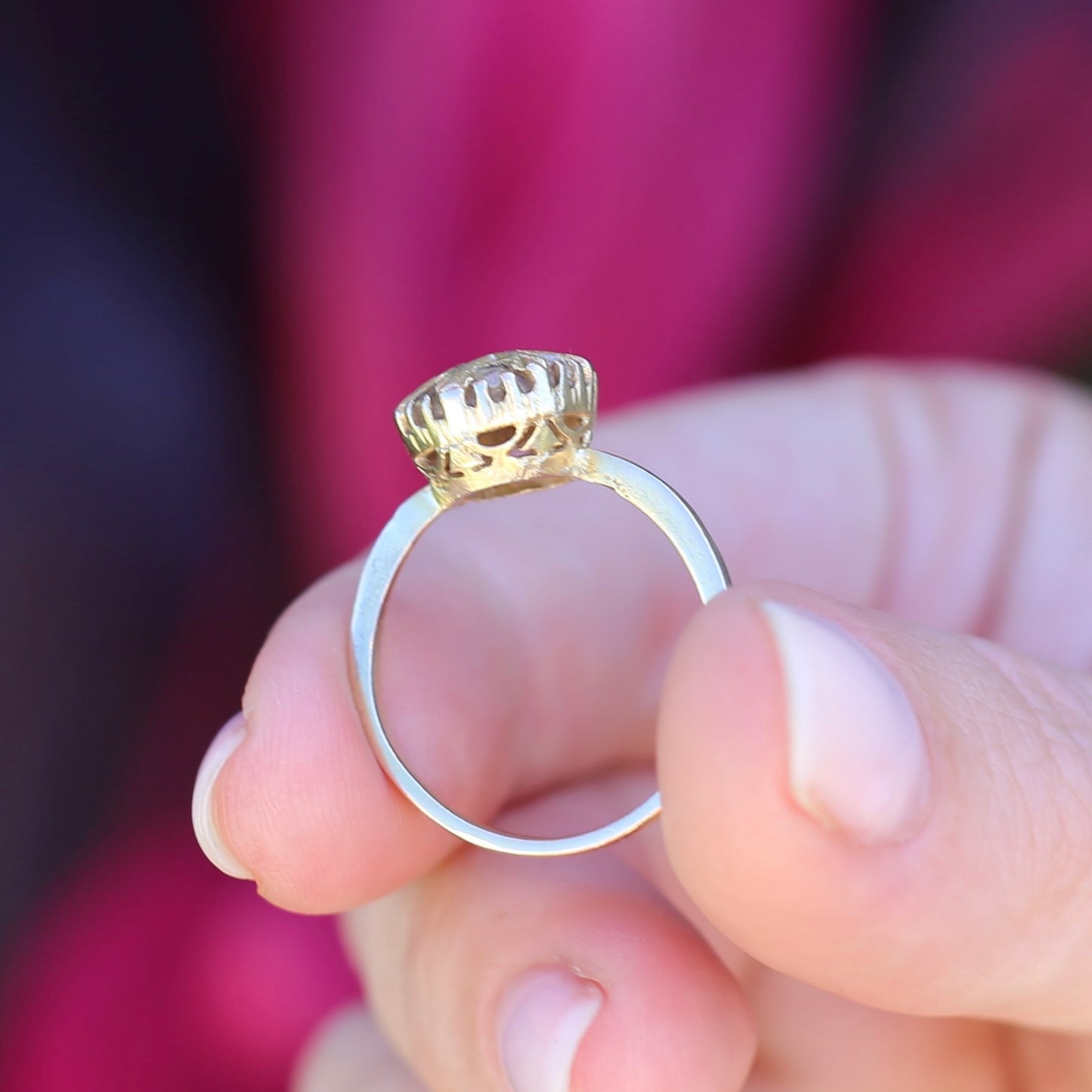 Rustic Handmade Likely Victorian Rose and Table Cut Diamond & Quartz Ring, approx 12ct Yellow Gold, size T or 9.5