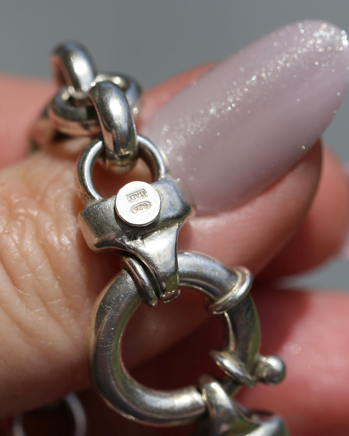 Fabulous Italian Made Semi Hollow Silver Cable Chain with Large Bolt Clasp, 40.4g, 45.75cm or 18 inches