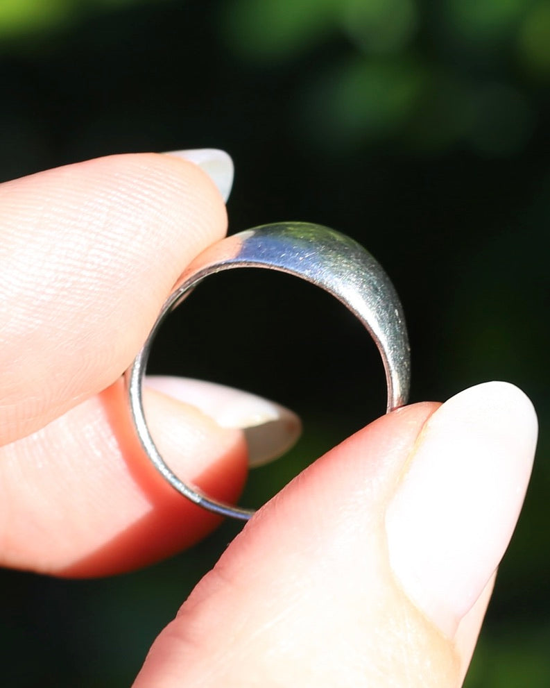 Vintage Silver Bombe Ring, Sterling Silver, size 6.25 or M, 2.6g