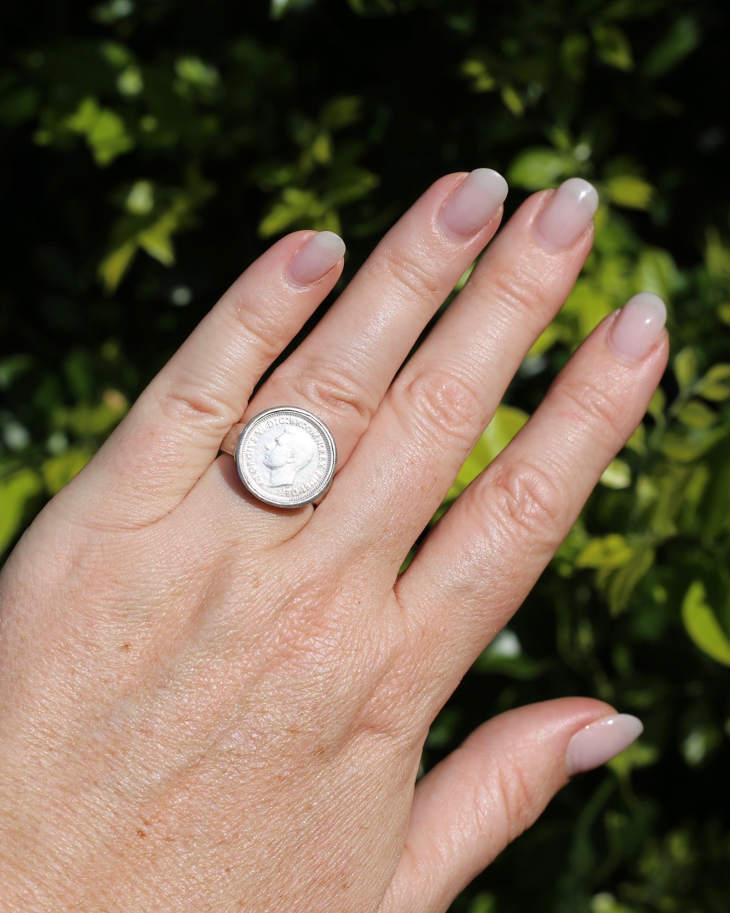 1952 Threepence Piece Silver Ring, 7.1g, size O or 7