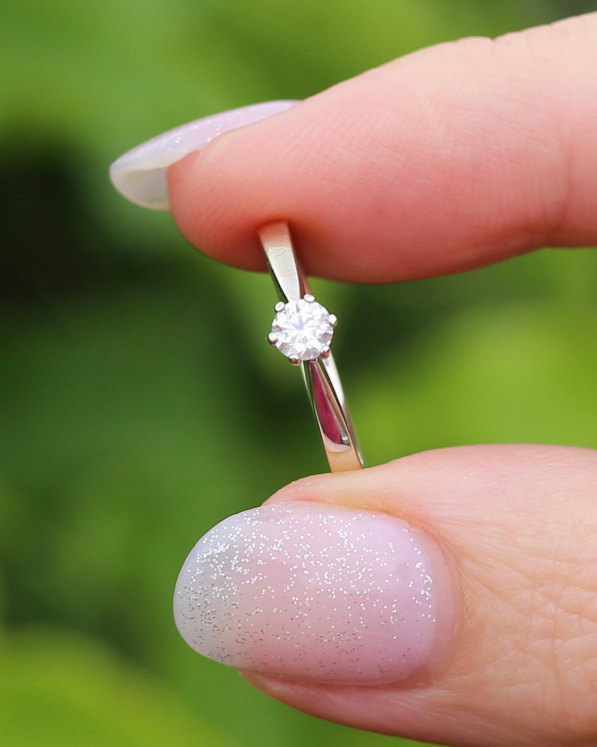 0.25ct Natural Diamond Solitaire, 18ct White Gold, 6 Claw, size L or 5.75, 2.09g