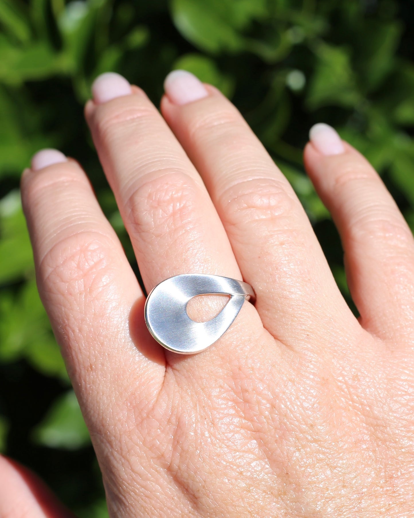 Vintage German Breuning Ring, Brushed Silver, size 8 or Q
