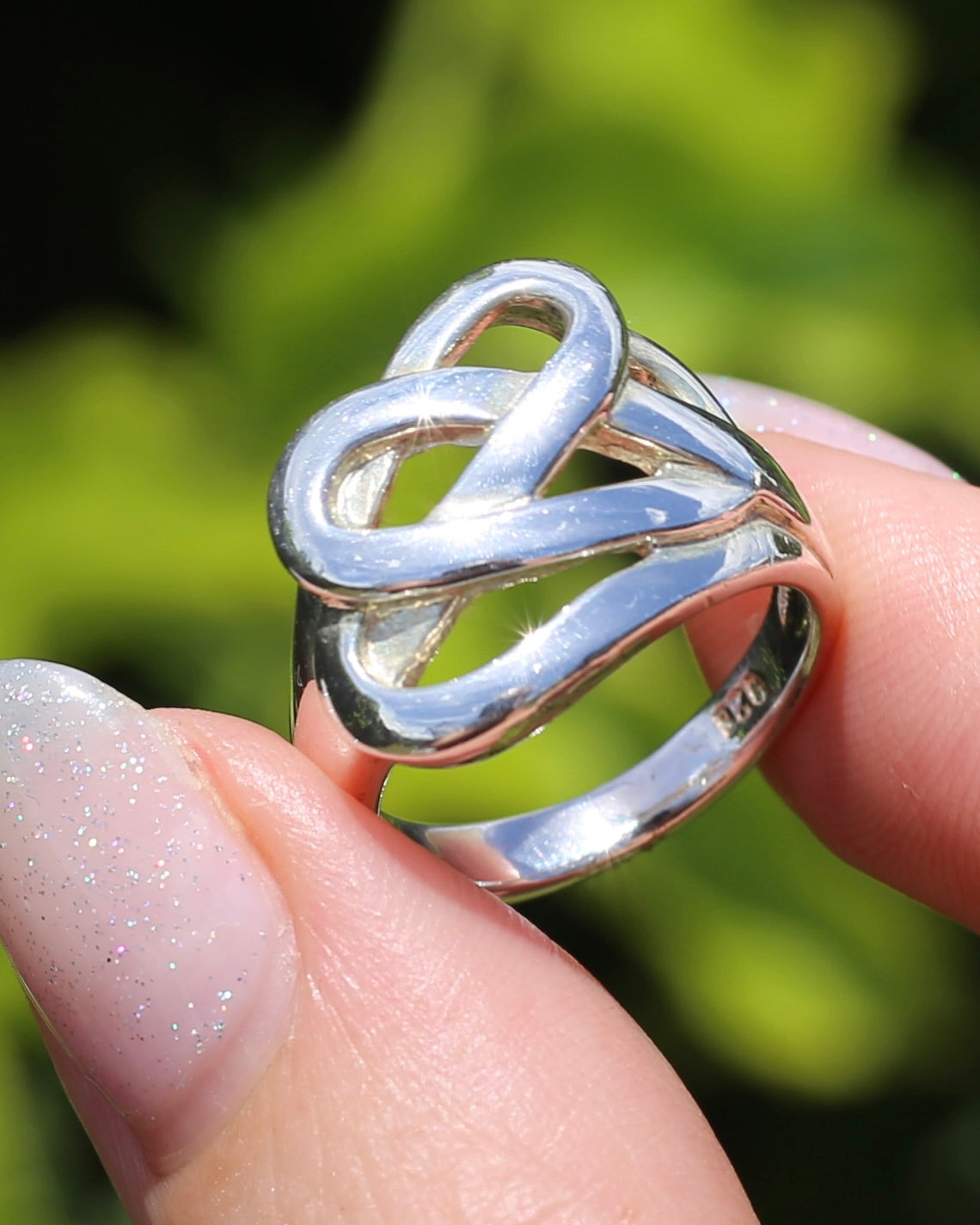 Celtic Feel Swirl Ring, Sterling Silver, size 6.5 or M1/2 (might fit smaller due to width), 6.81g