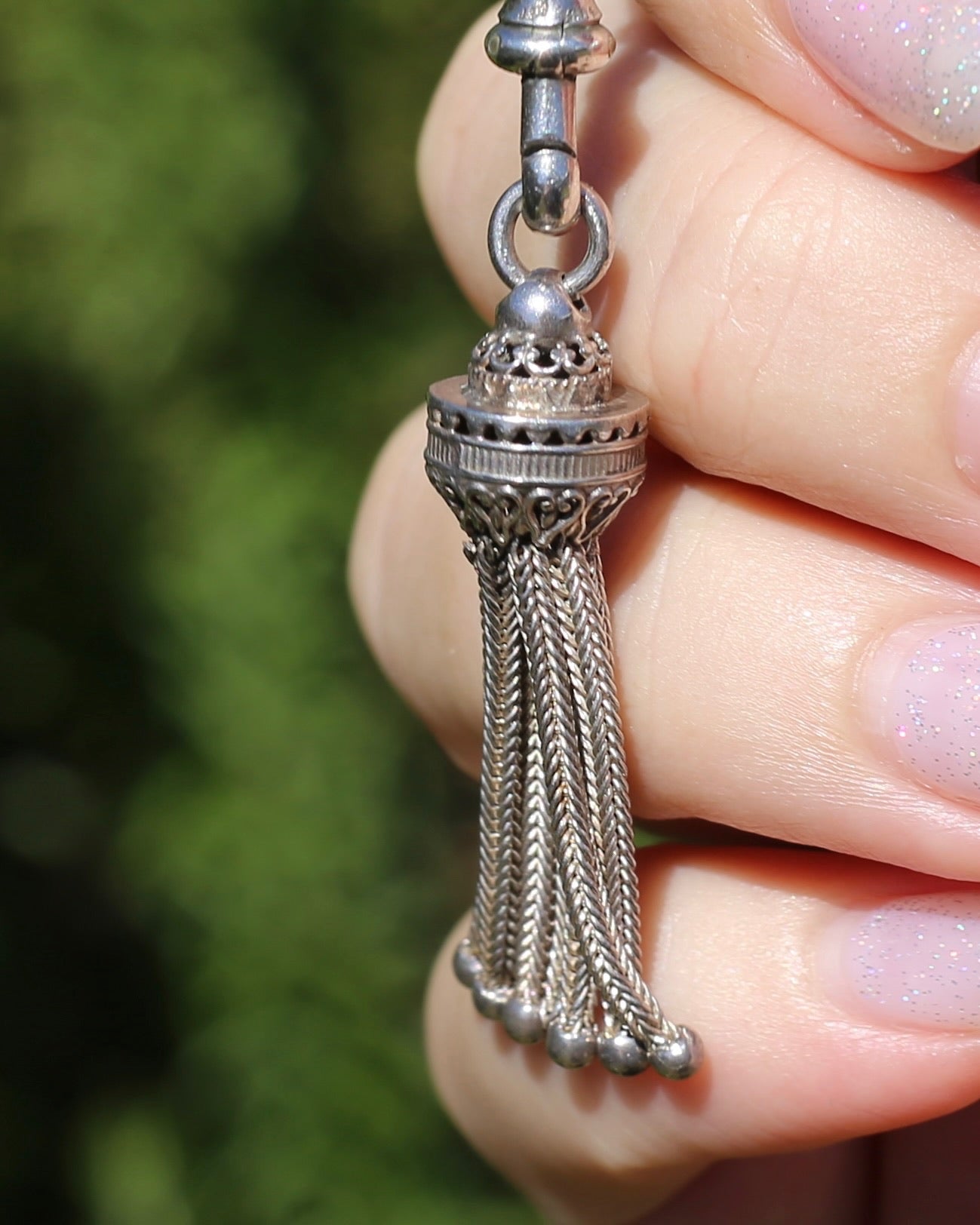 Antique Silver Tassel, Sterling Silver, 3.7g & 2.9g
