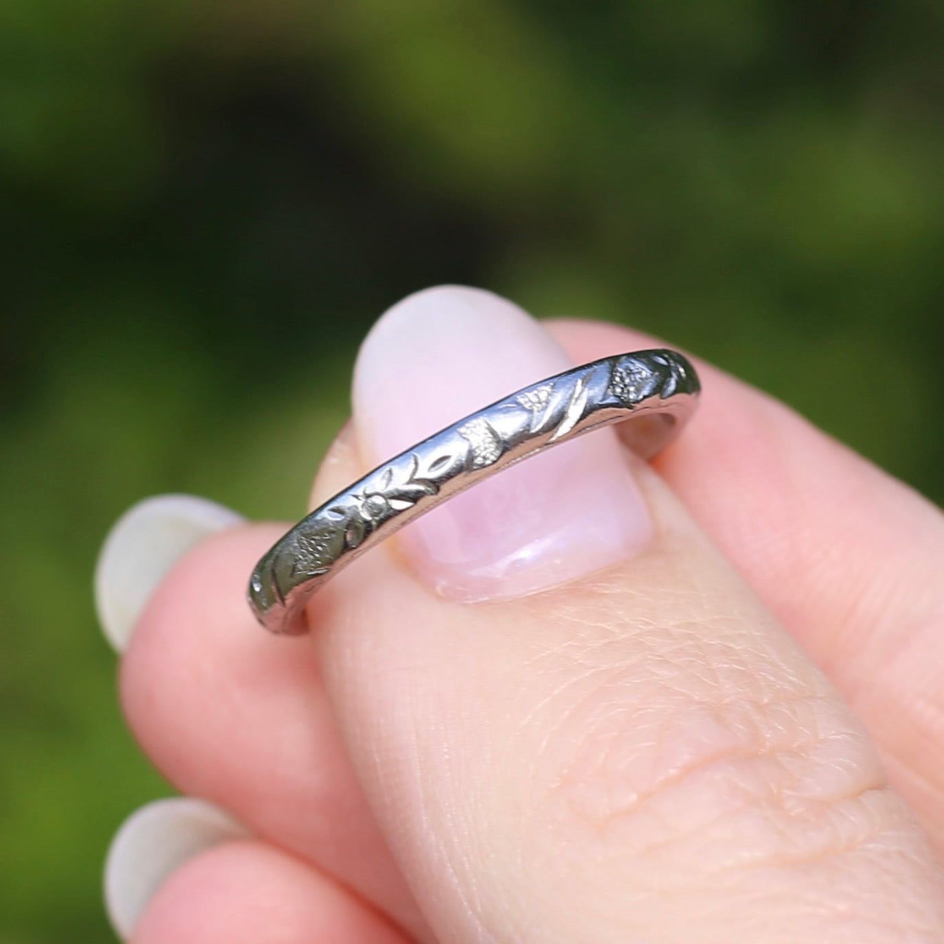 1940s Palladium Orange Blossom Wedding Ring, Palladium, size R1/2 or 9