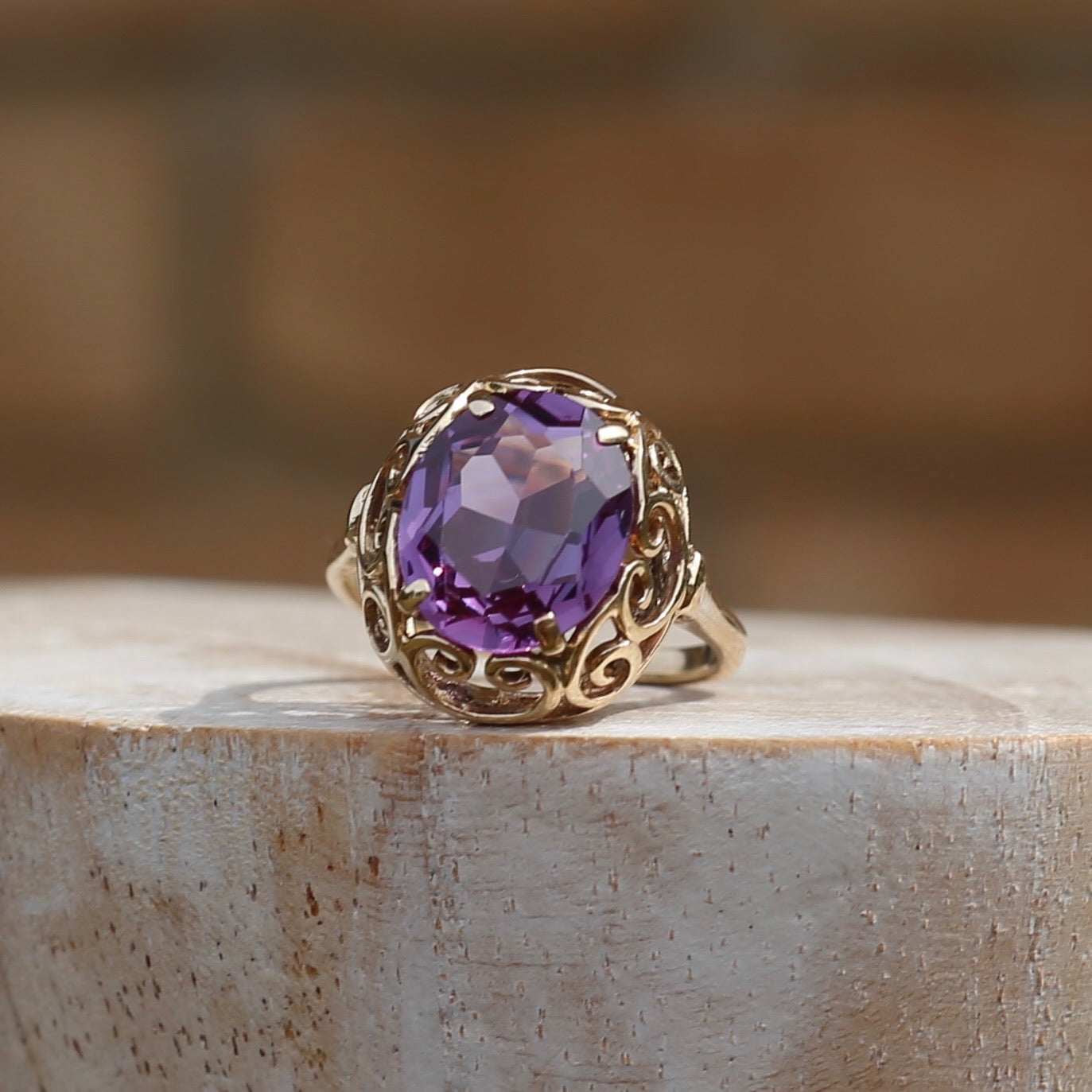 Purple diamond gold deals ring