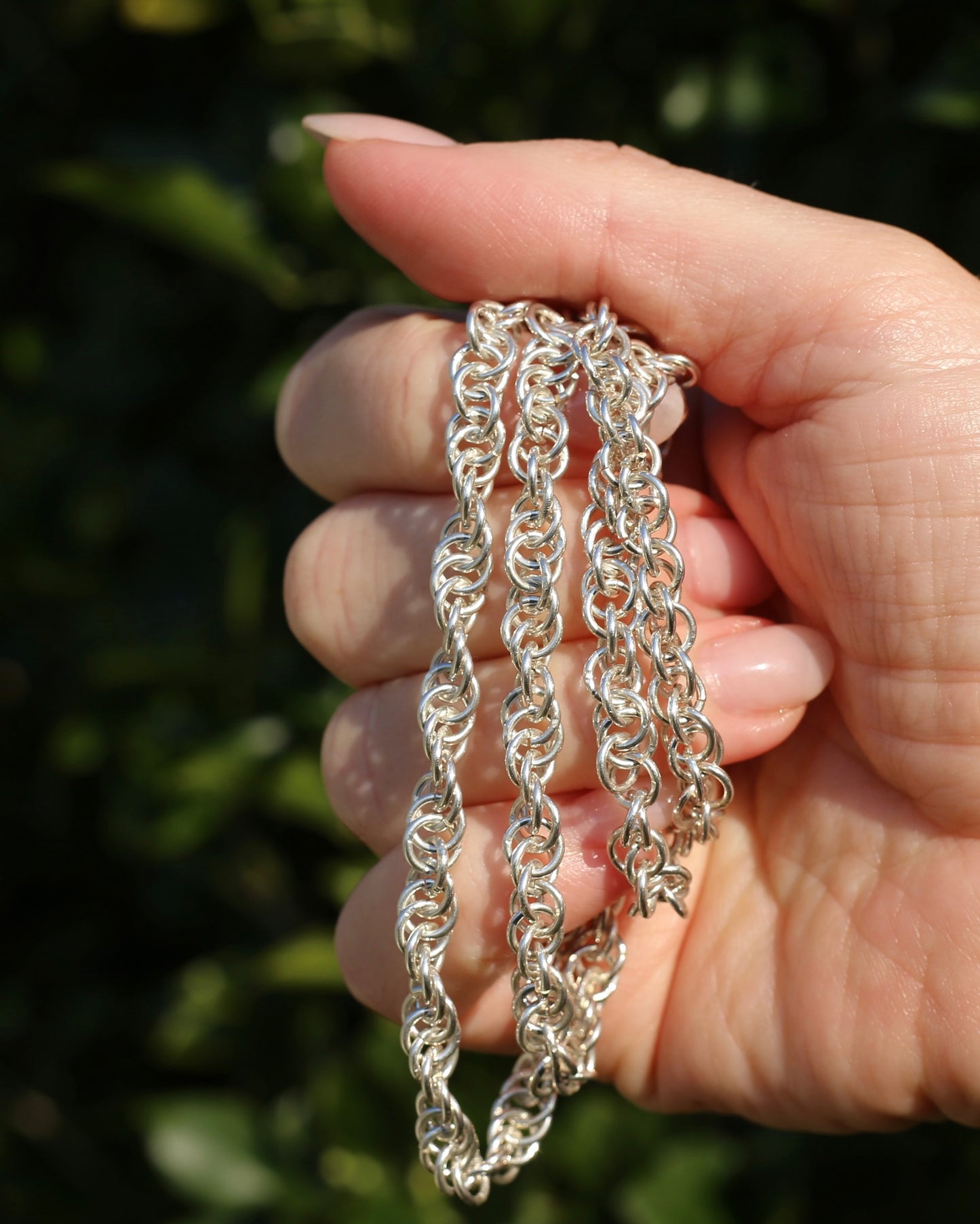 62cm Twisted Double Cable Silver Chain, 38.96g