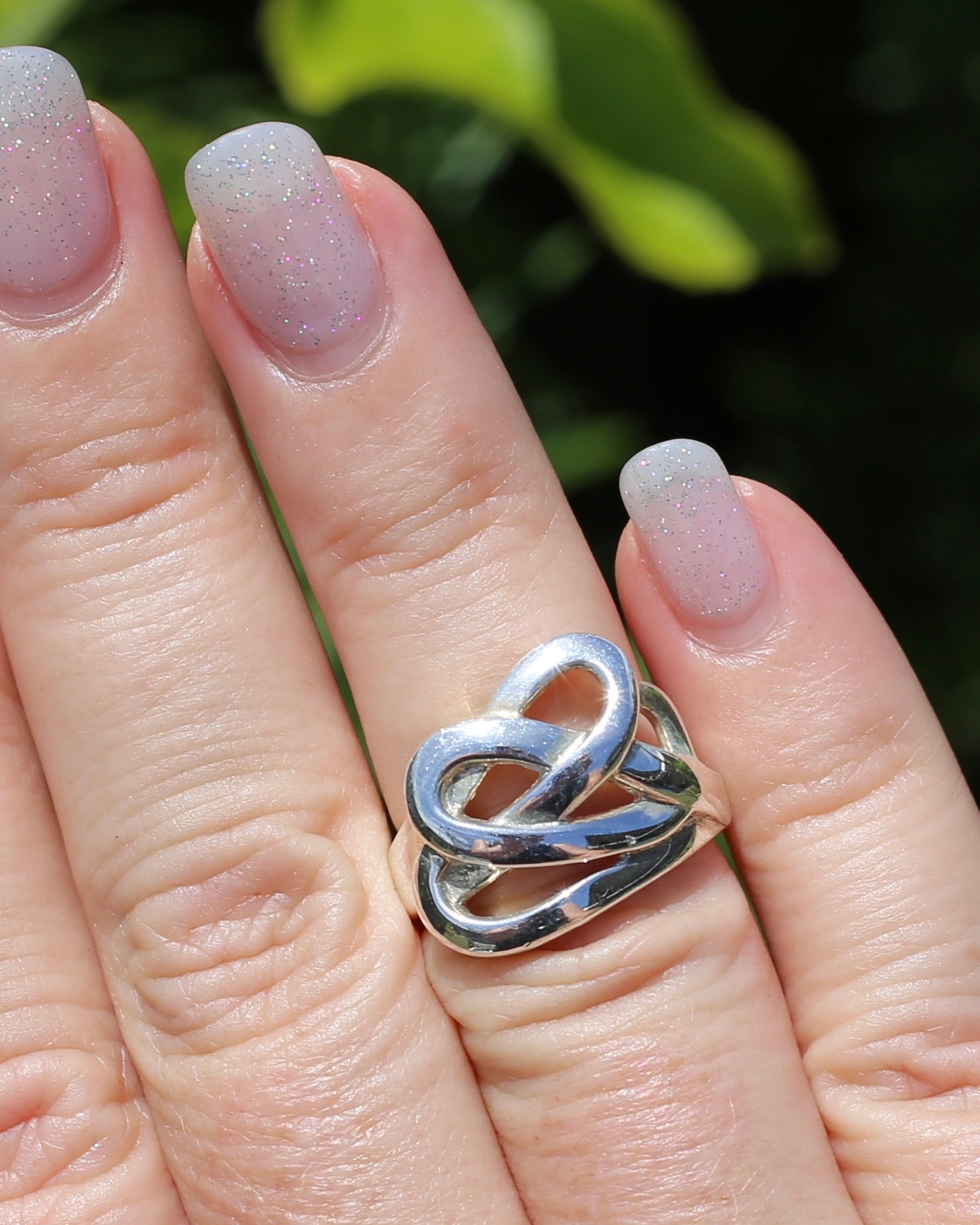 Celtic Feel Swirl Ring, Sterling Silver, size 6.5 or M1/2 (might fit smaller due to width), 6.81g