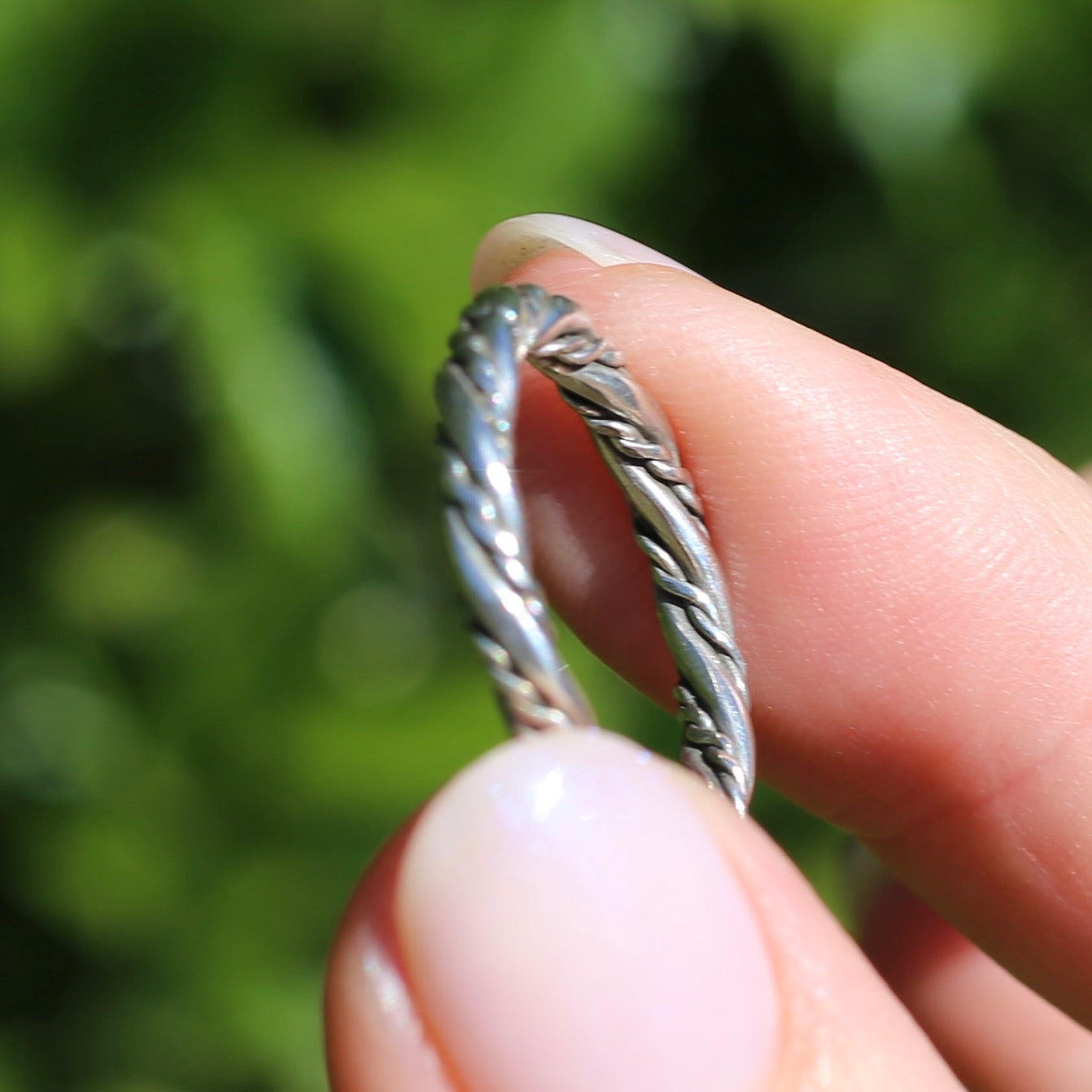 Twisted Rope Ring, Sterling Silver, size O or 7.25