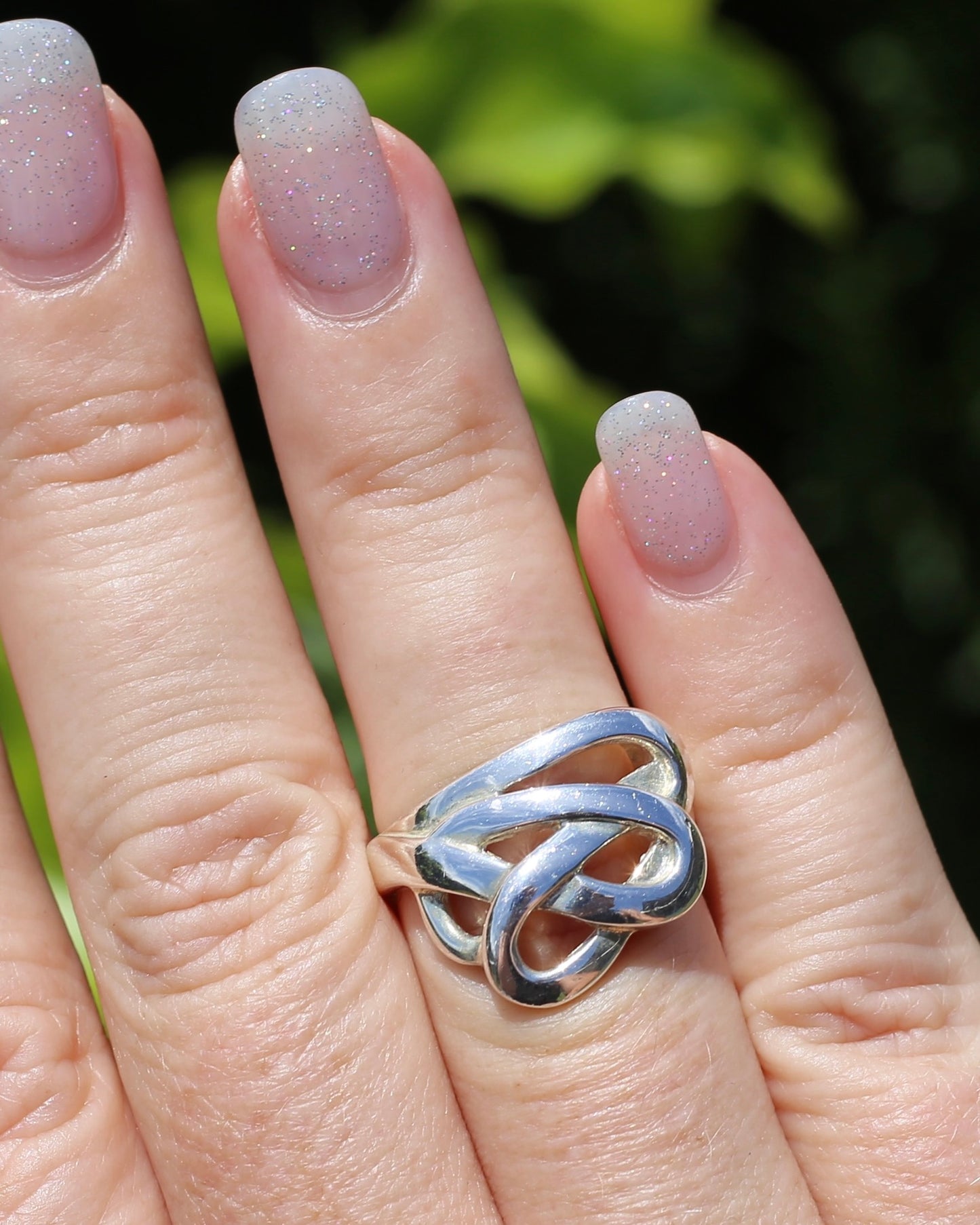 Celtic Feel Swirl Ring, Sterling Silver, size 6.5 or M1/2 (might fit smaller due to width), 6.81g