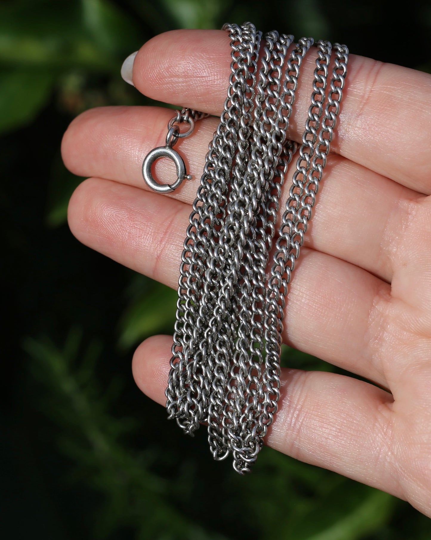 Antique French Longuard Curb Chain With Bolt Clasp, 67cm doubled, 22.1g