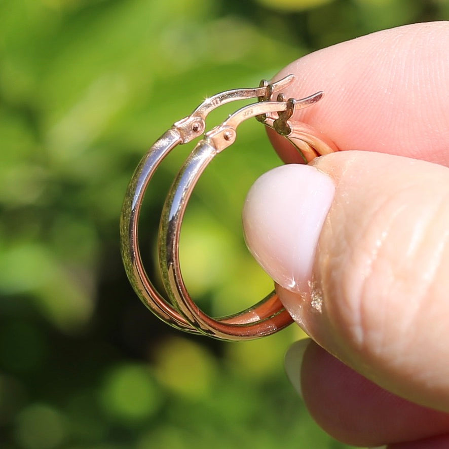 24mm Rose Gold Hoops, 9ct Rose Gold, 1.22g