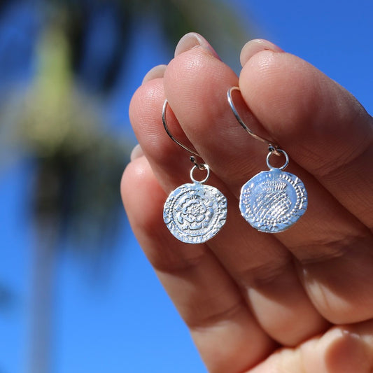 The Penny, Earrings -  Replica of the James I Penny Second Coinage 1604 - 1619