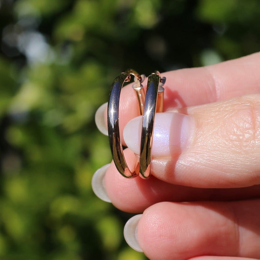 24mm Rose Gold Hoops, 9ct Rose Gold, 1.22g