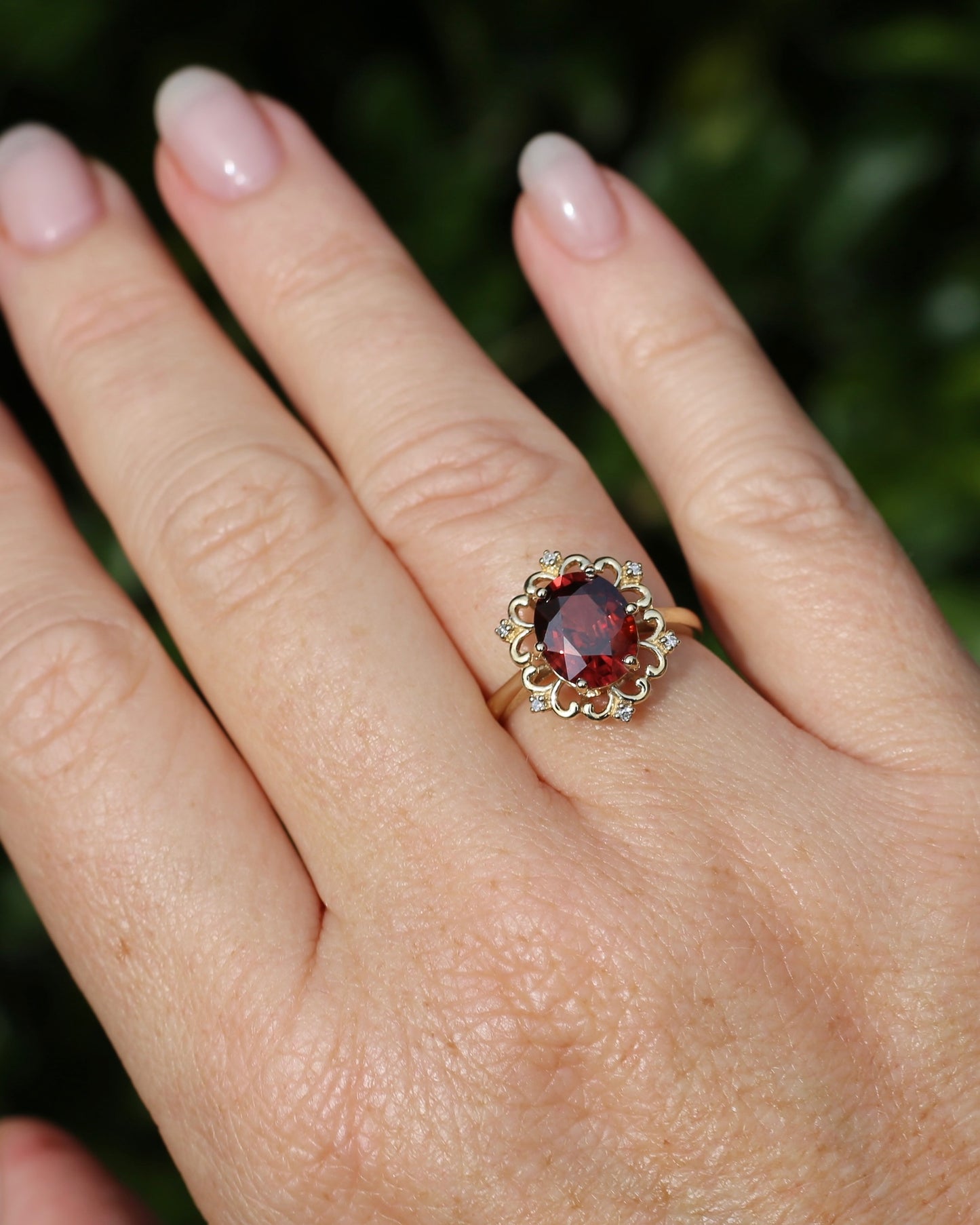 Vintage 3.48ct Natural Zircon and Diamond Ring, 9ct Yellow Gold , size O or 7.25 with valuation