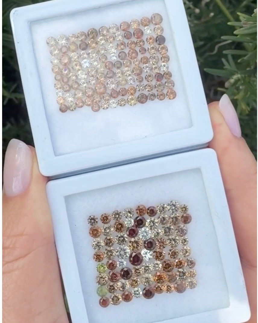 0.3ct Vibrant Burnt Orange Australian Zircon Studs, 9ct Yellow Gold, 0.48g