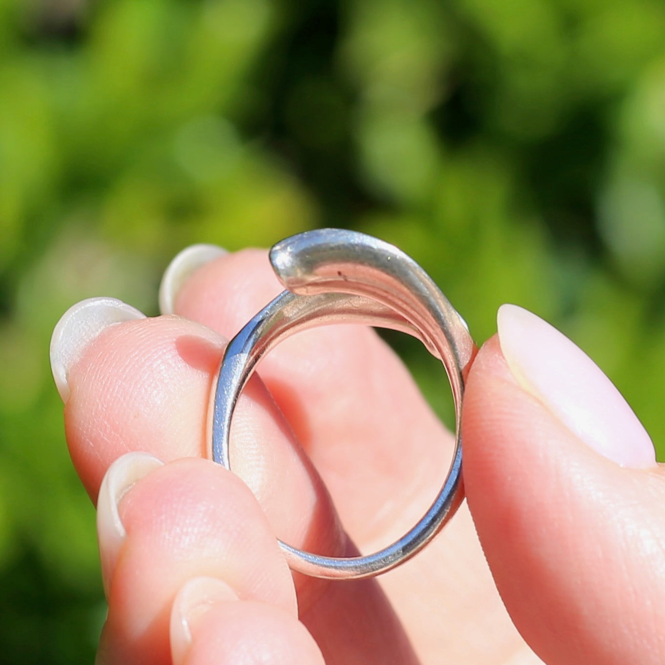 Two leaf Silver Ring, Sterling Silver, sizeable