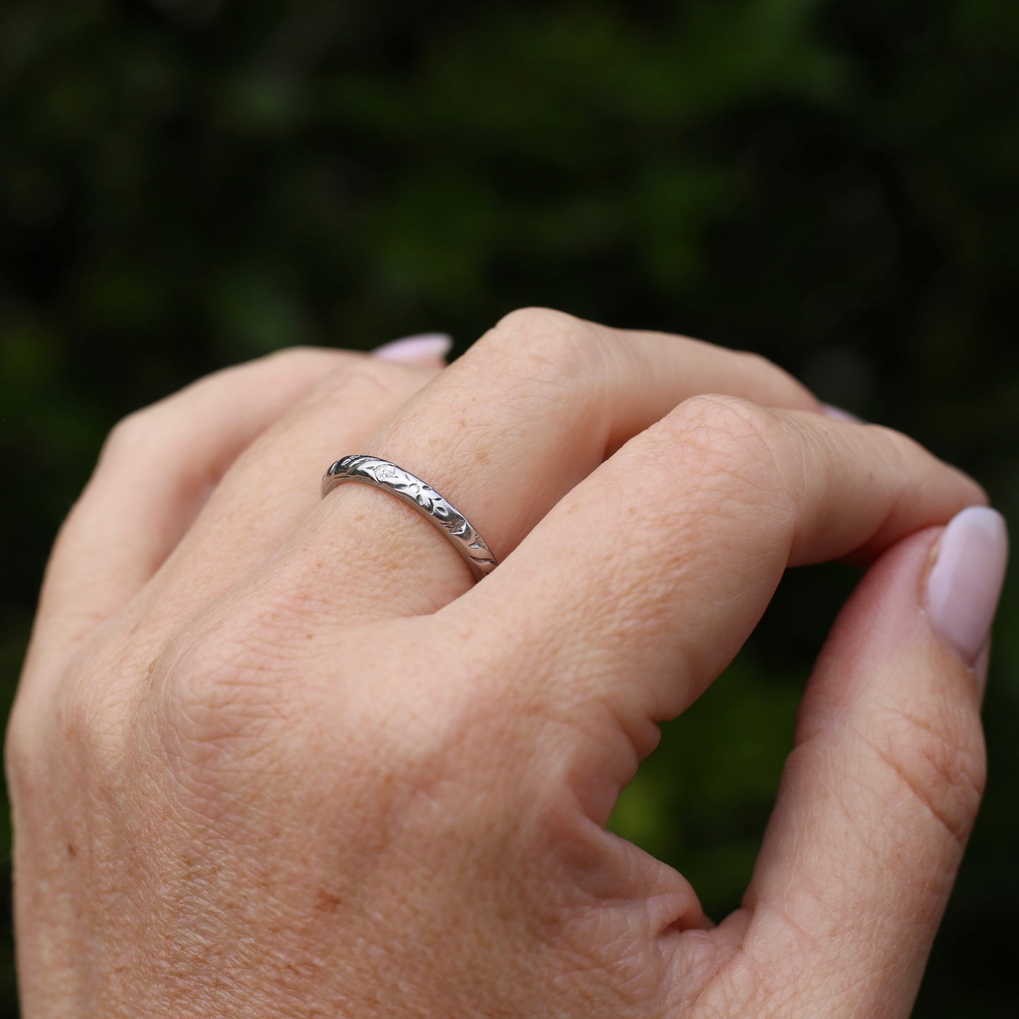 1940s Palladium Orange Blossom Wedding Ring, Palladium, size R1/2 or 9