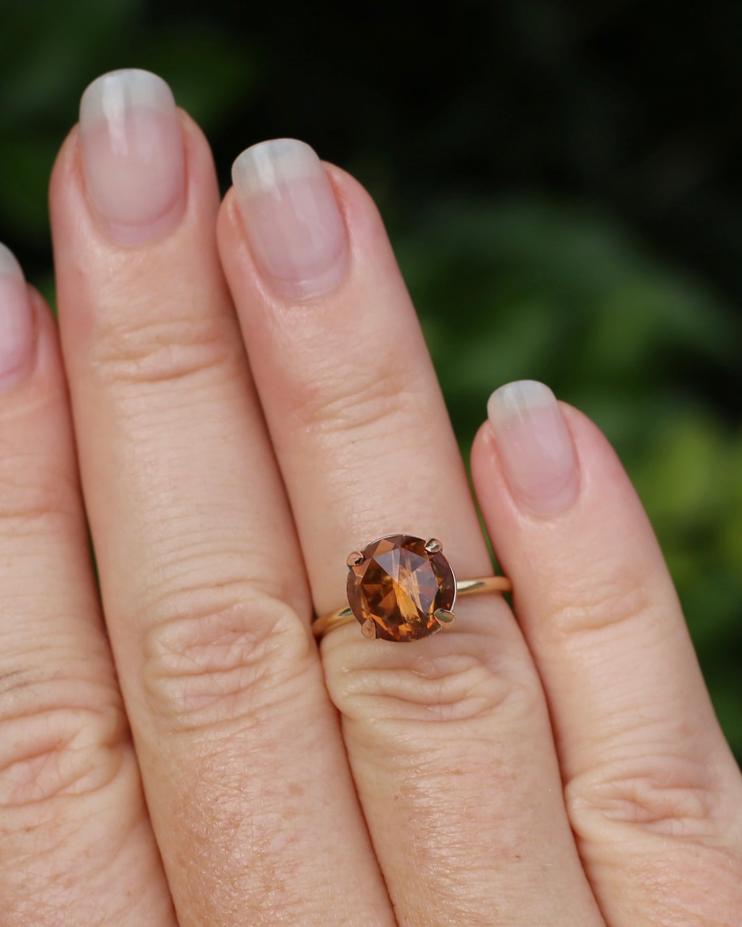 3.87ct Rose Cut Australian Zircon Ring, Claw Set in 9ct Yellow Gold, size 5.25 or K, 2.40g