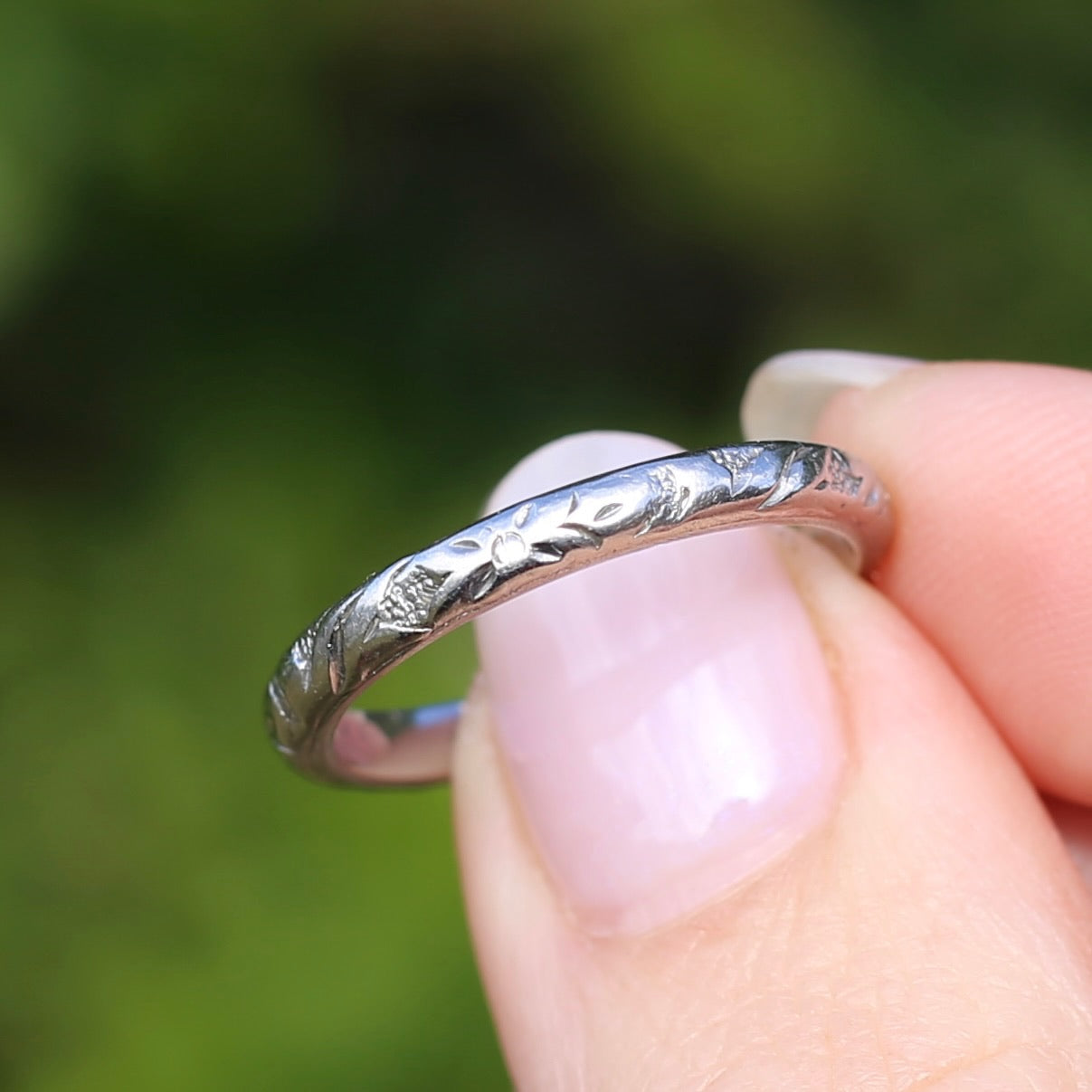 1940s Palladium Orange Blossom Wedding Ring, Palladium, size R1/2 or 9