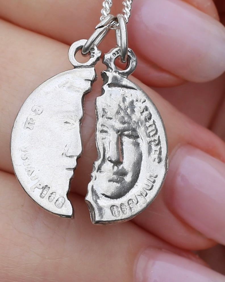 Divisi Ma Sempre Uniti Pendant Pair, Sterling Silver, 3.65g