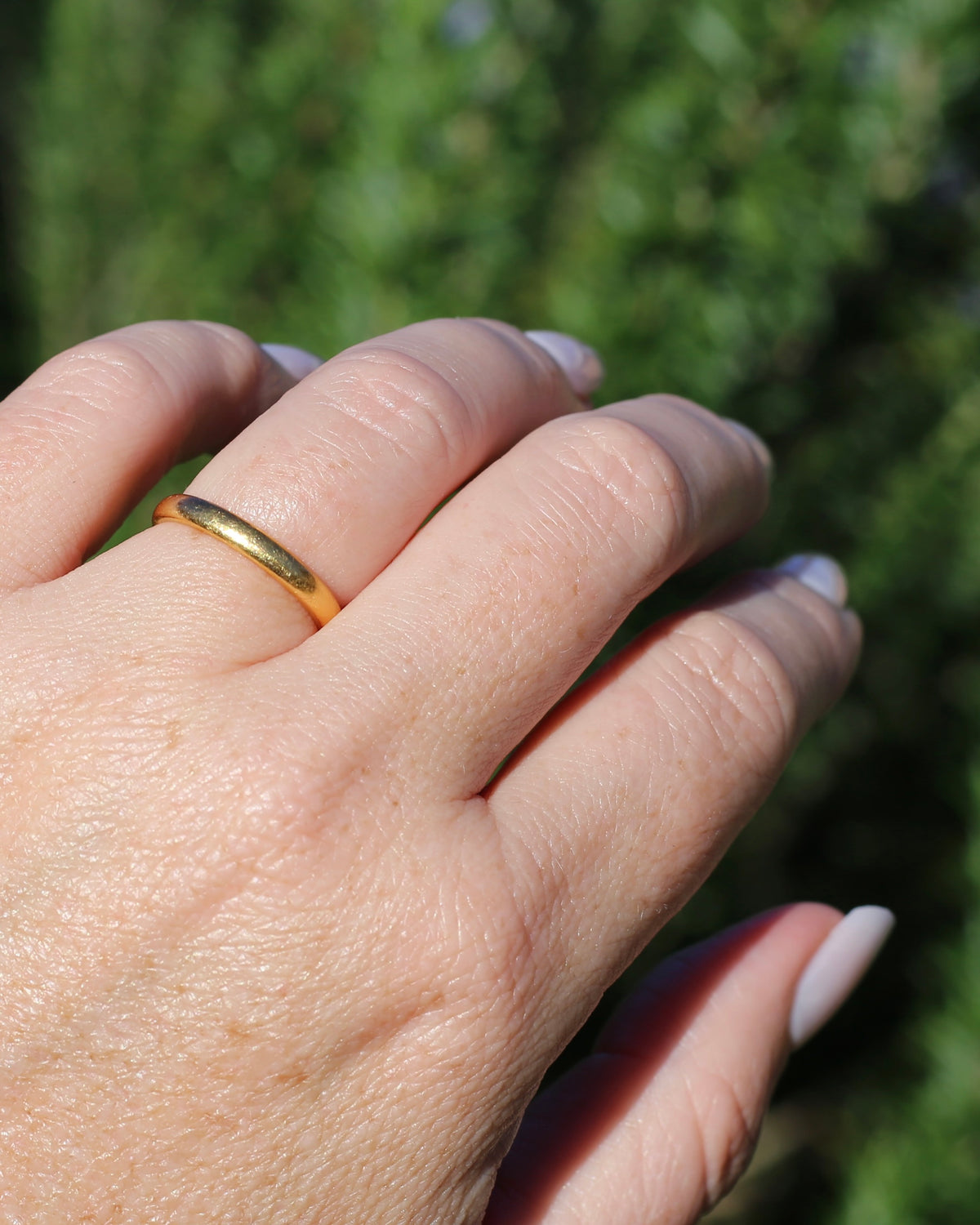 1928 Birmingham Made 22ct 3mm Wedder, 22ct Yellow Gold, size N1/2 or just over 6.75, 3.81g