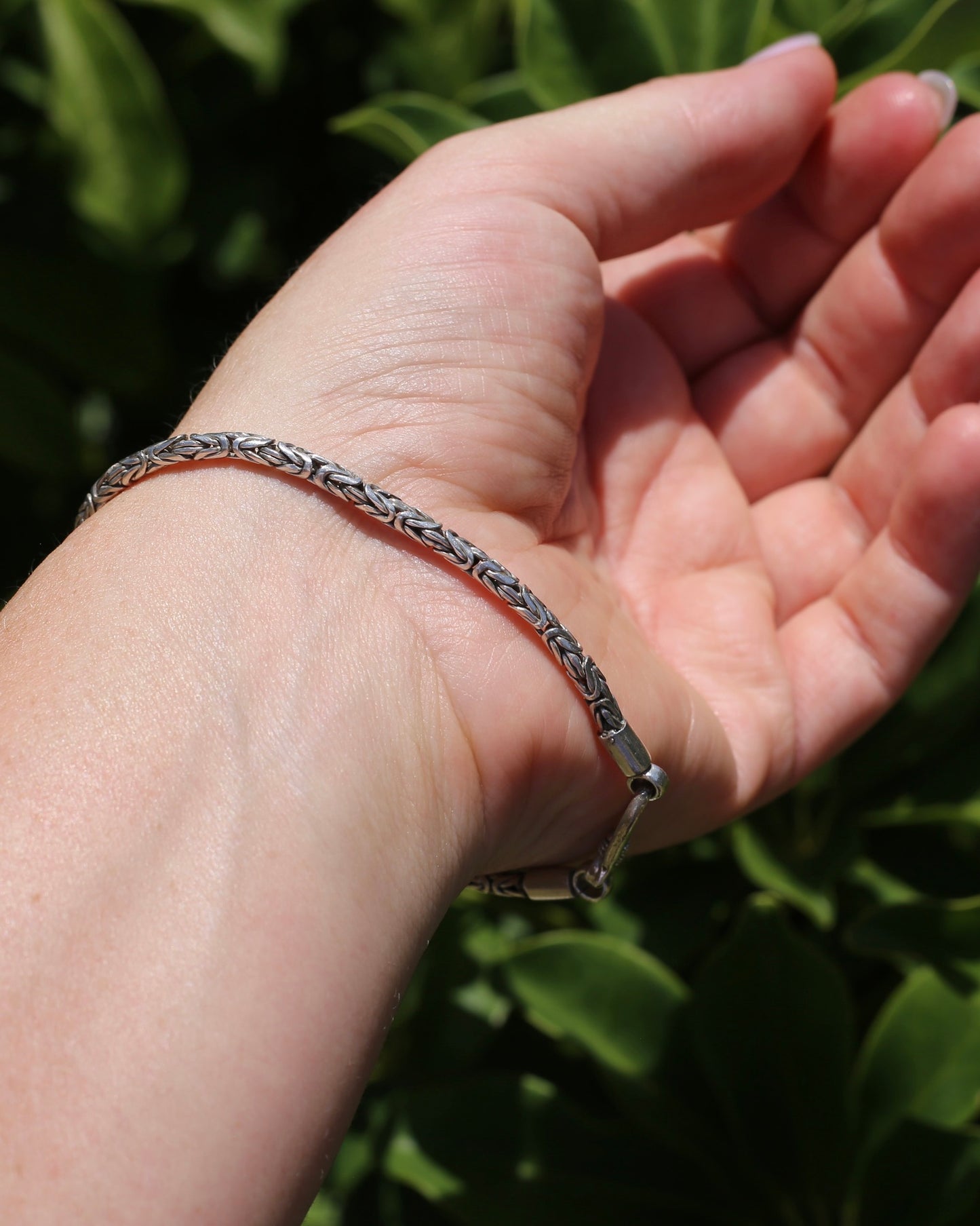 Sterling Silver Byzantine Silver Bracelet or Extender with Hook Clasp, 21cm or 8.25 inches, 11.72g