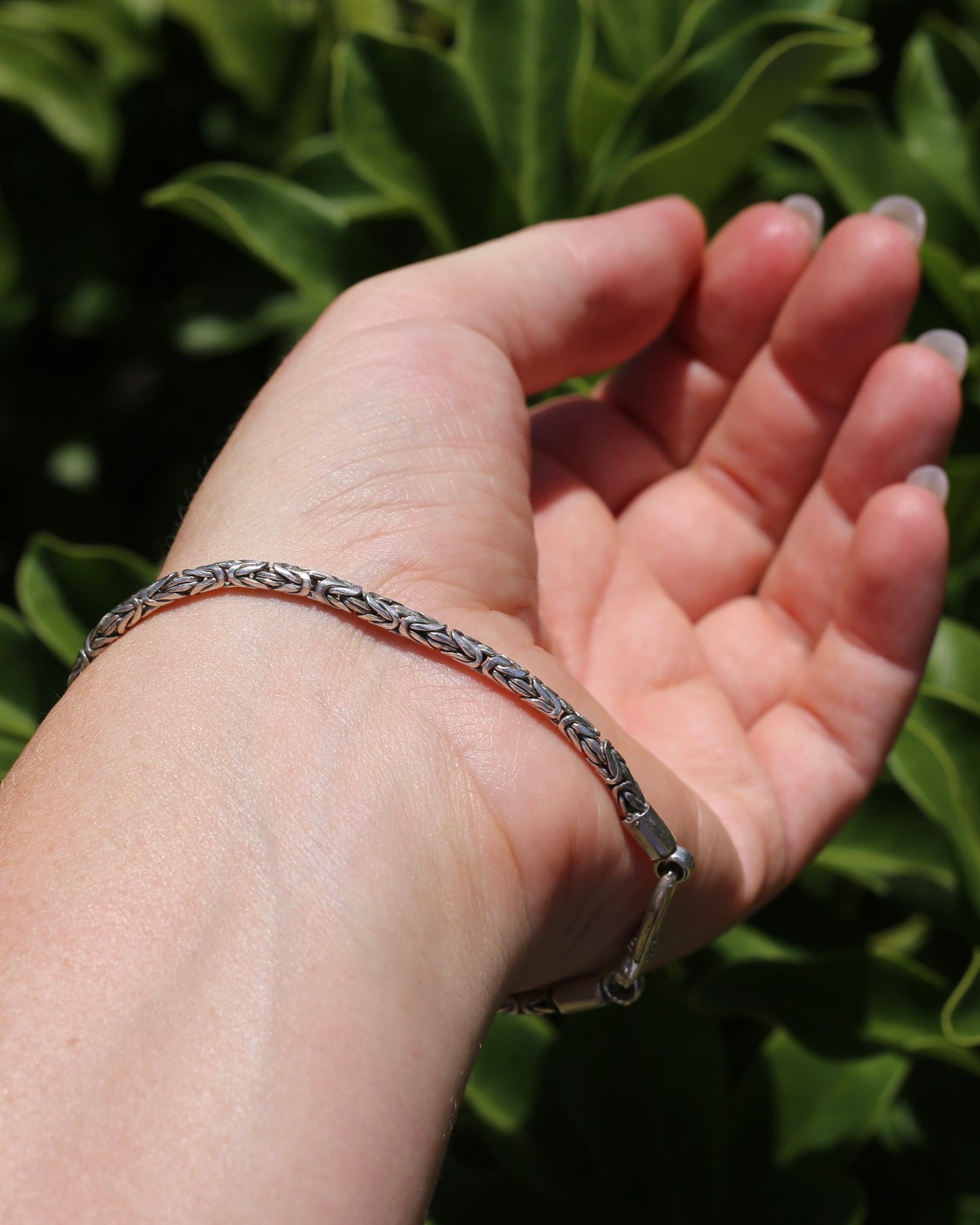 Sterling Silver Byzantine Silver Bracelet or Extender with Hook Clasp, 21cm or 8.25 inches, 11.72g