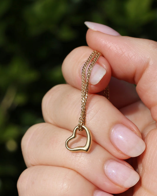 Italian Made 9ct Yellow Gold Heart Floating Pendant, 0.21g