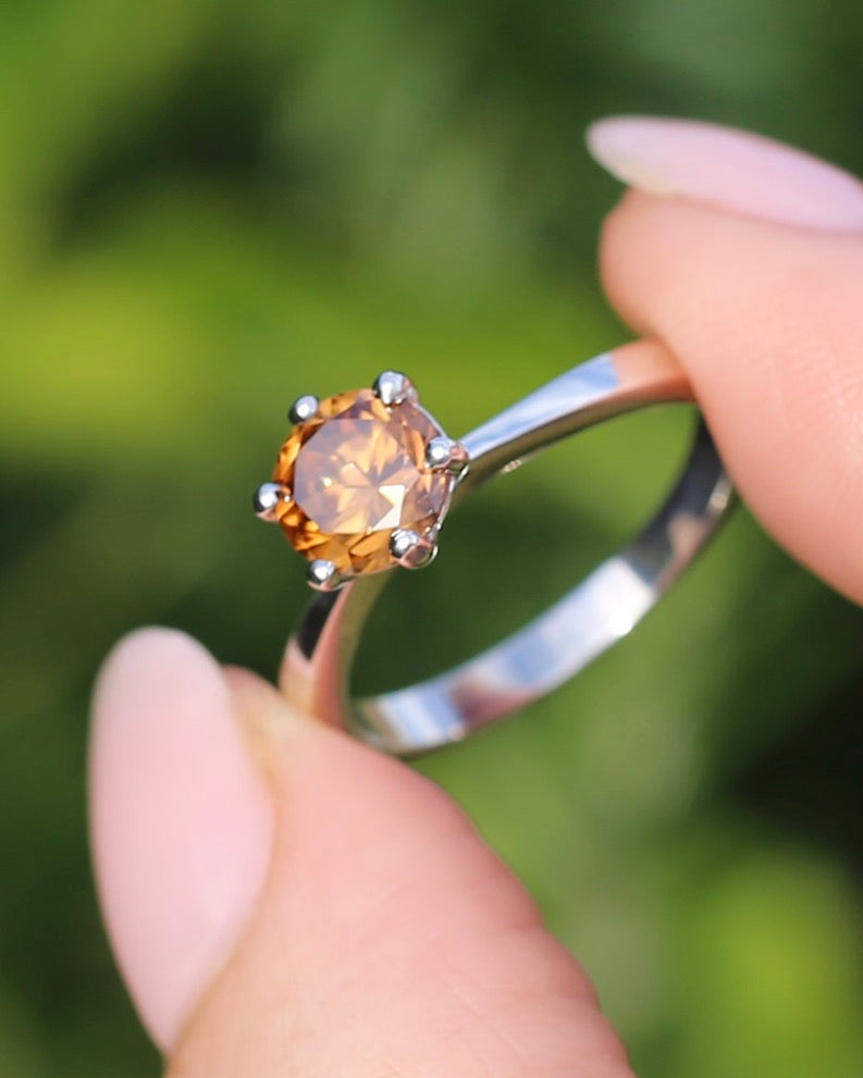 1.9ct Australian Zircon Solitaire, 6 claw set Sterling Silver, size P1/2 or 8, 3.0g