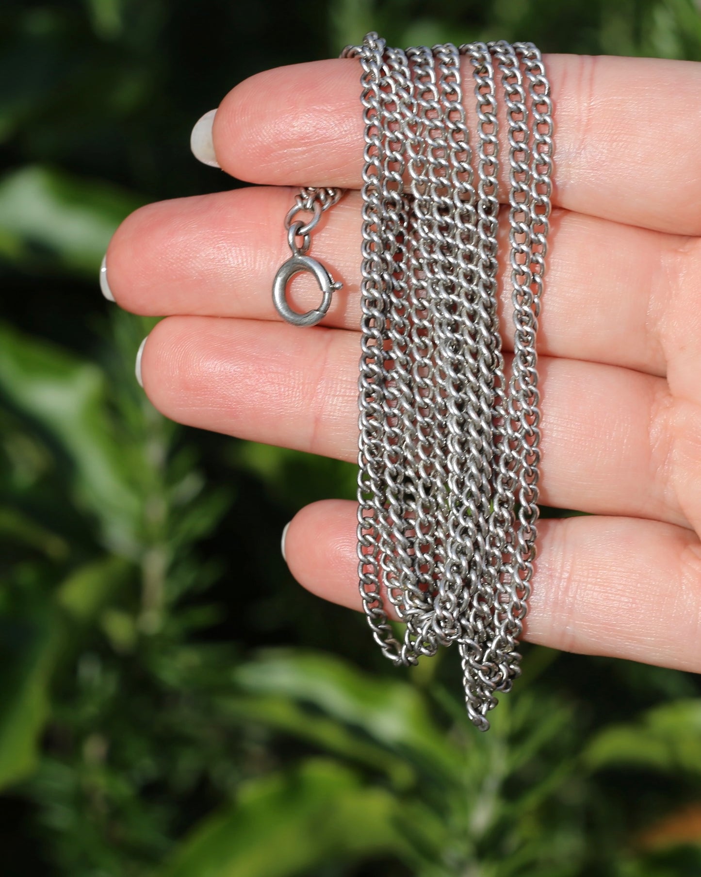 Antique French Longuard Curb Chain With Bolt Clasp, 67cm doubled, 22.1g