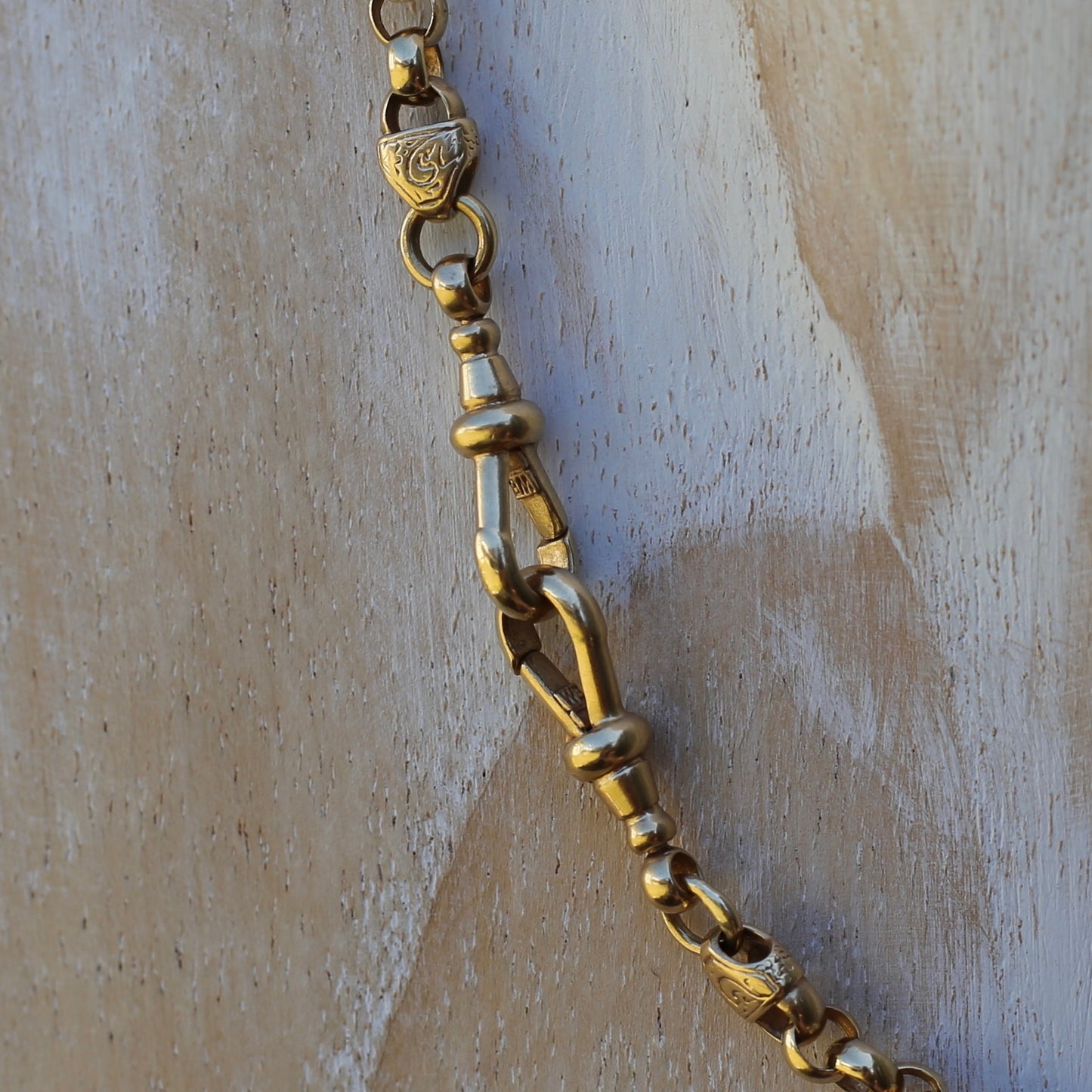 Vintage Belcher Chain with Gorgeous links and Double Albert Clasp, 9ct Gold, 49cm 23.62g