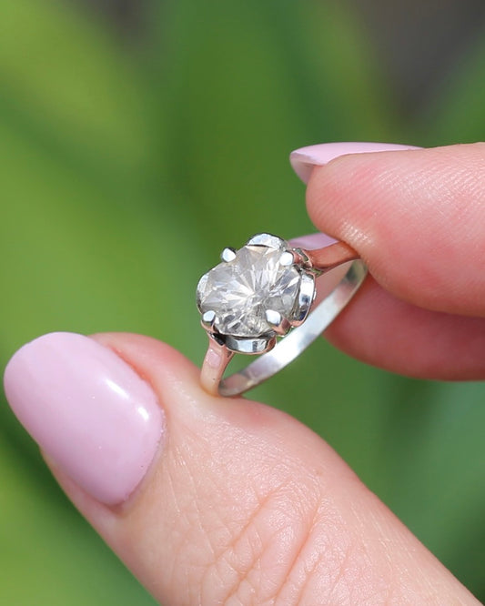 Fancy Octagonal Natural Skardu Topaz in Sterling Silver Ring, size N1/2 or nearly 7, 2.8g