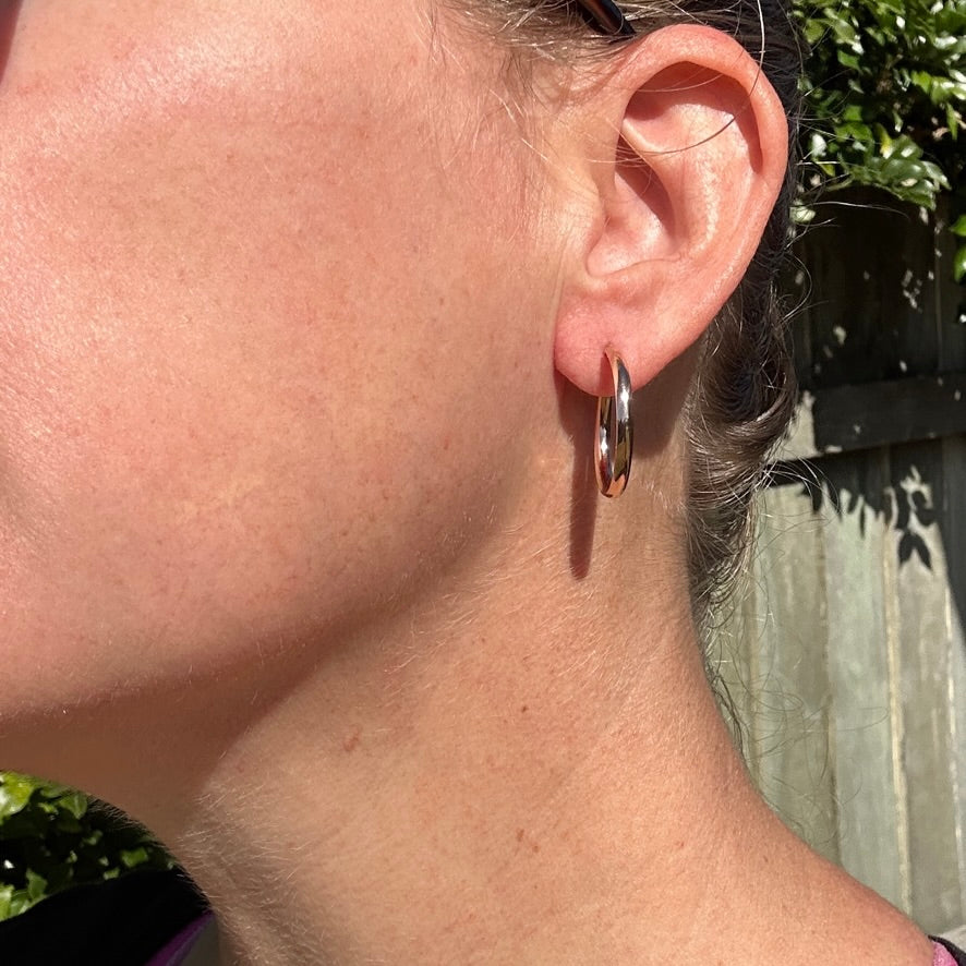 24mm Rose Gold Hoops, 9ct Rose Gold, 1.22g