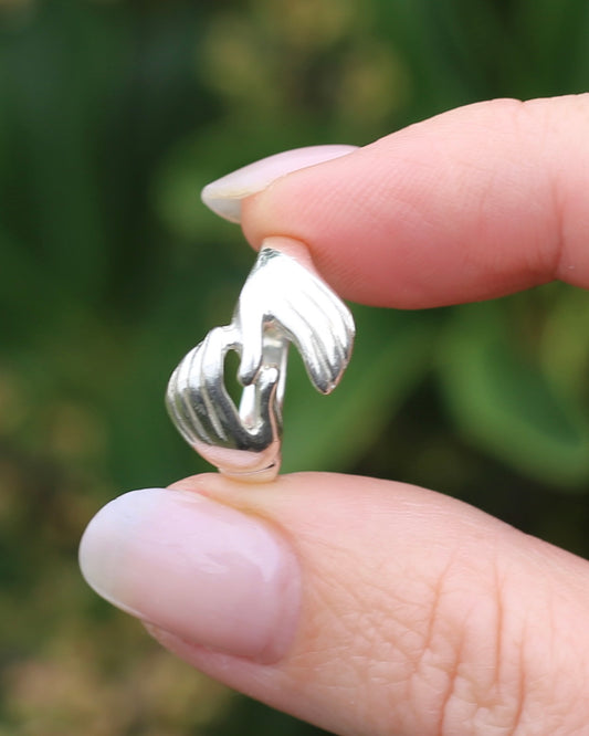Modern Fede Ring, Sterling Silver, size L1/2 or 6, 3.8g