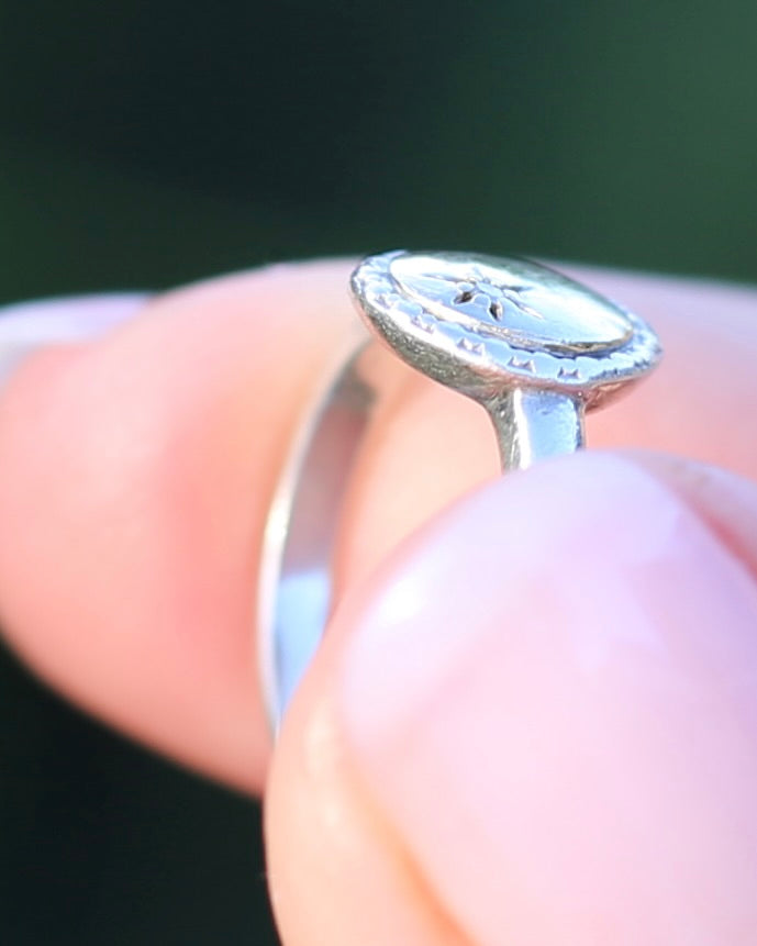 Mixed Metal Diamond Set Signet, 9ct Yellow Gold and Sterling Silver, size D1/2 or 2.25, 1.76g