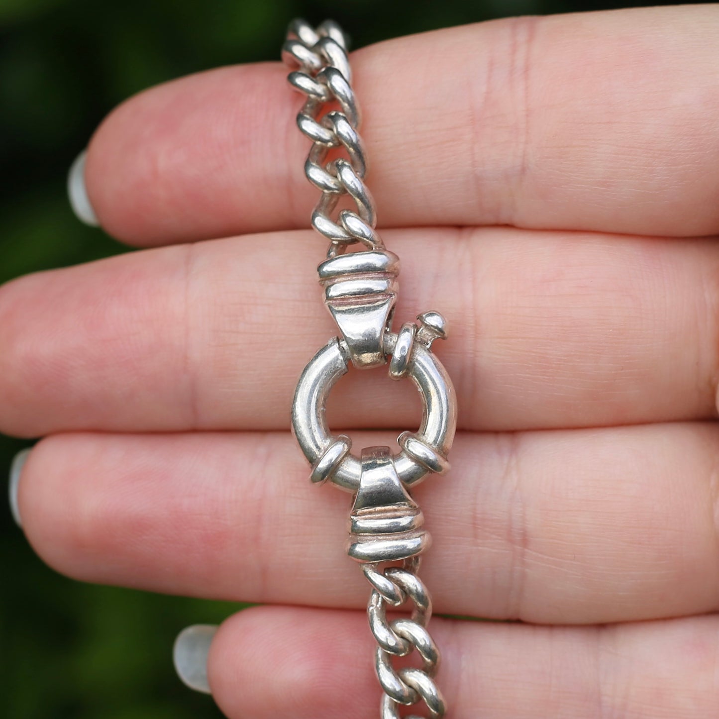 Silver Curb Chain with Italian Bolt Clasp, 45cm, 52.1g