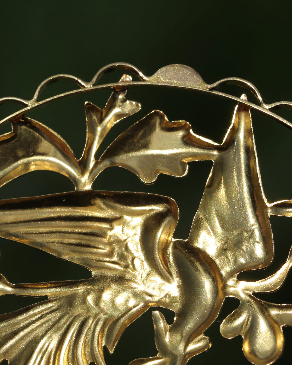 Vintage Chinese Fenghuang (Chinese Phoenix) and Floral Openwork Pendant and Chain, 22ct Gold, 24.34g combined