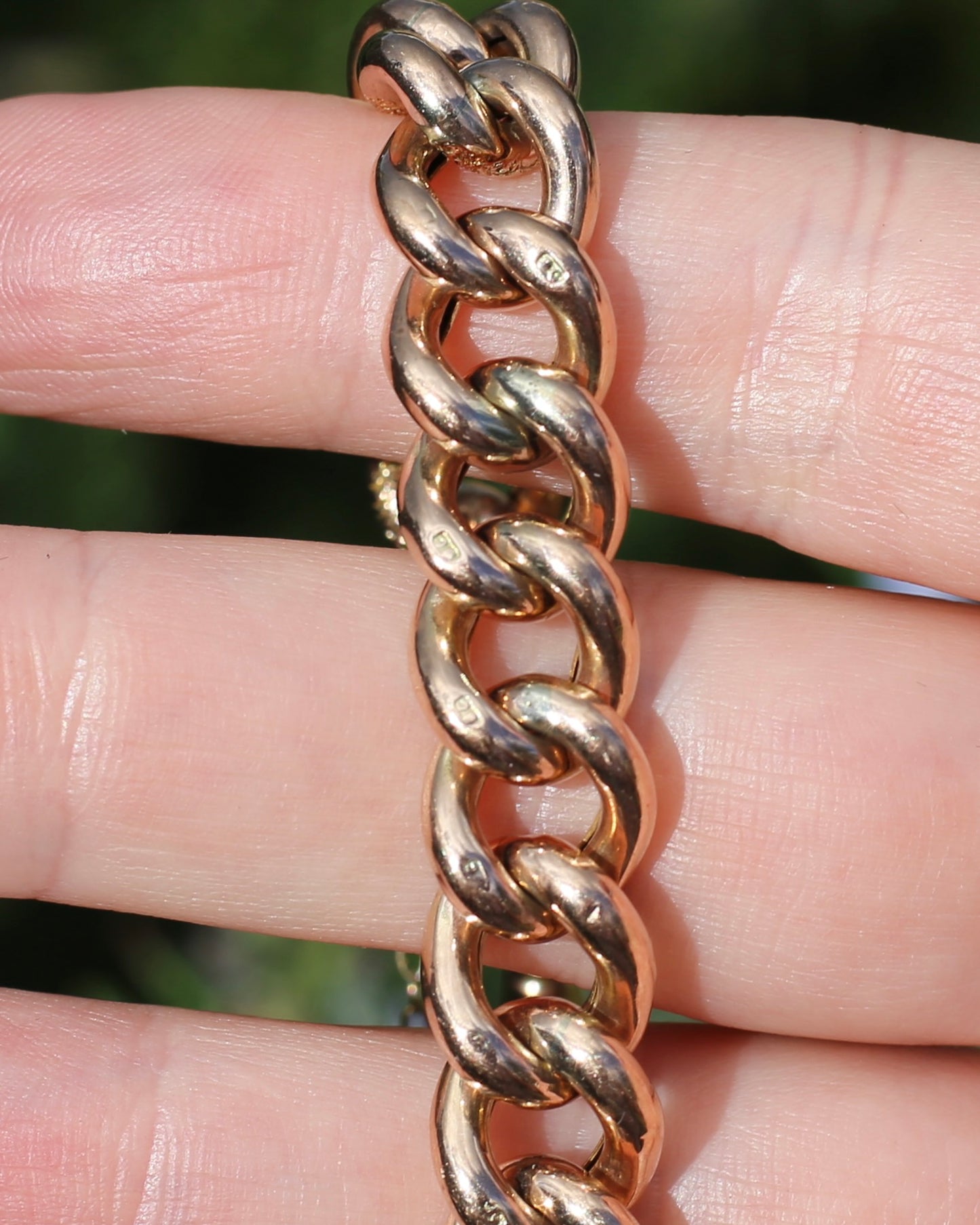 20.5cm Old Rose Gold Semi Hollow Day and Night Bracelet, 9ct Old Rose Gold, 17.29g