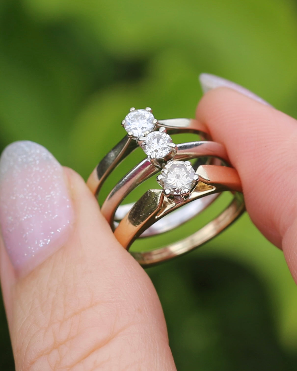 0.2ct Natural Diamond Solitaire, Talon Claw Set, 9ct White Gold, size 5 or J1/2, 2.2g