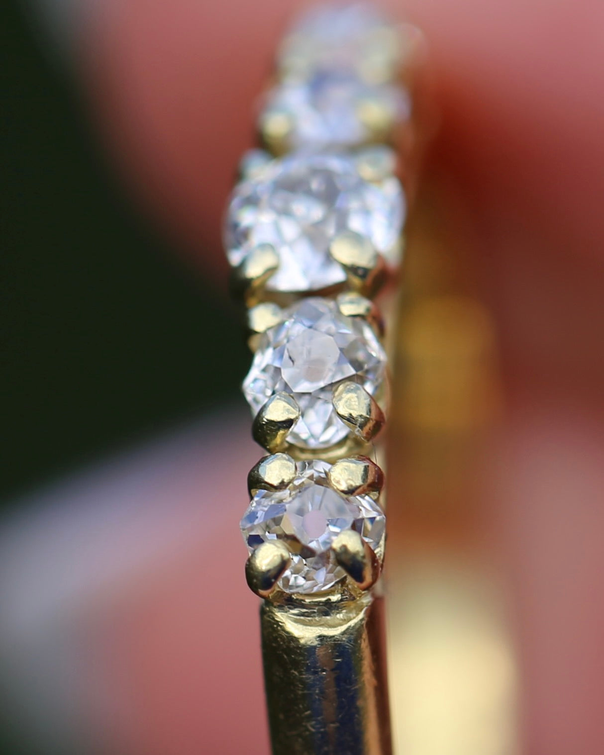 Five Stone Old Cut Diamond Ring approx 0.85ct, Claw Set, 18ct Yellow Gold, size T or 9.5
