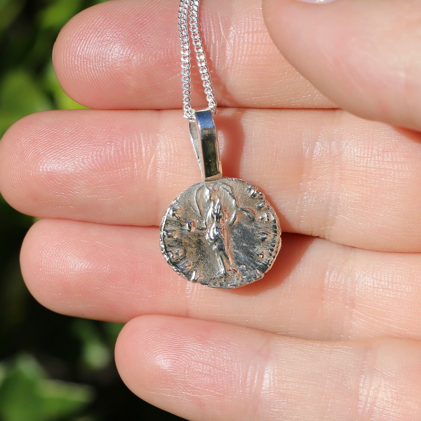 Eternity Pendant - Roman Goddess Aeternitas or Providentia, Cast From a 141-161AD Silver Denarius, avail in  Silver and Gold