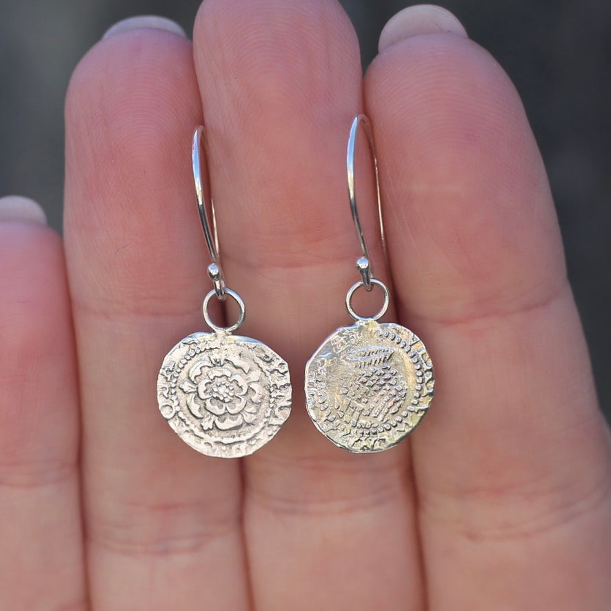 The Penny, Earrings -  Replica of the James I Penny Second Coinage 1604 - 1619