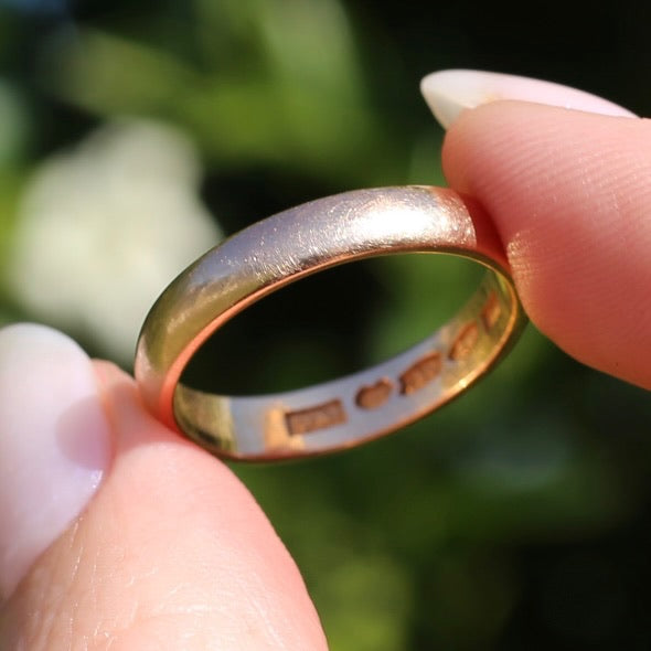 Antique 1910 Old Rose Gold Finland Made 18ct Wedder, 18ct Old Rose Gold, size U1/2 or 10.25