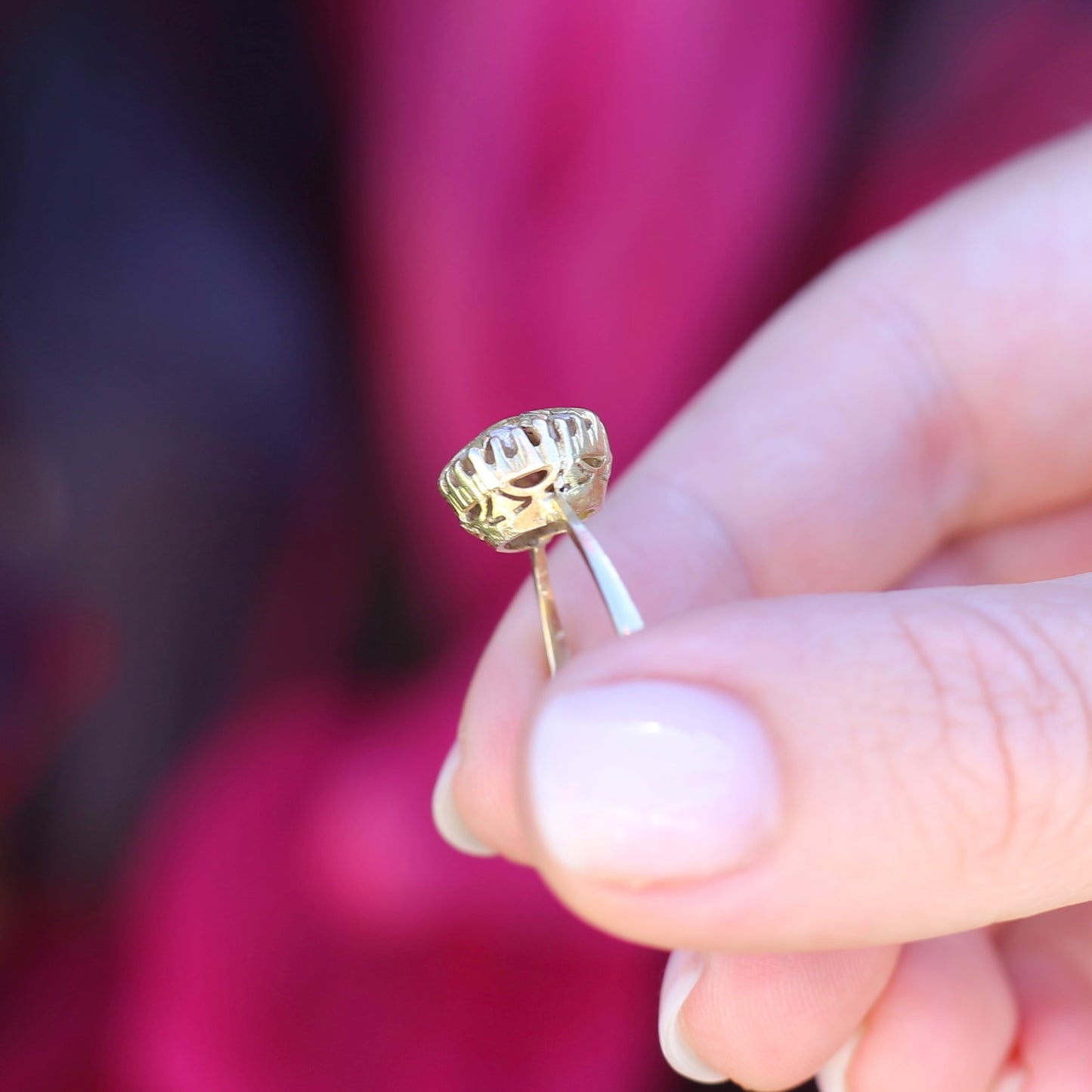 Rustic Handmade Likely Victorian Rose and Table Cut Diamond & Quartz Ring, approx 12ct Yellow Gold, size T or 9.5