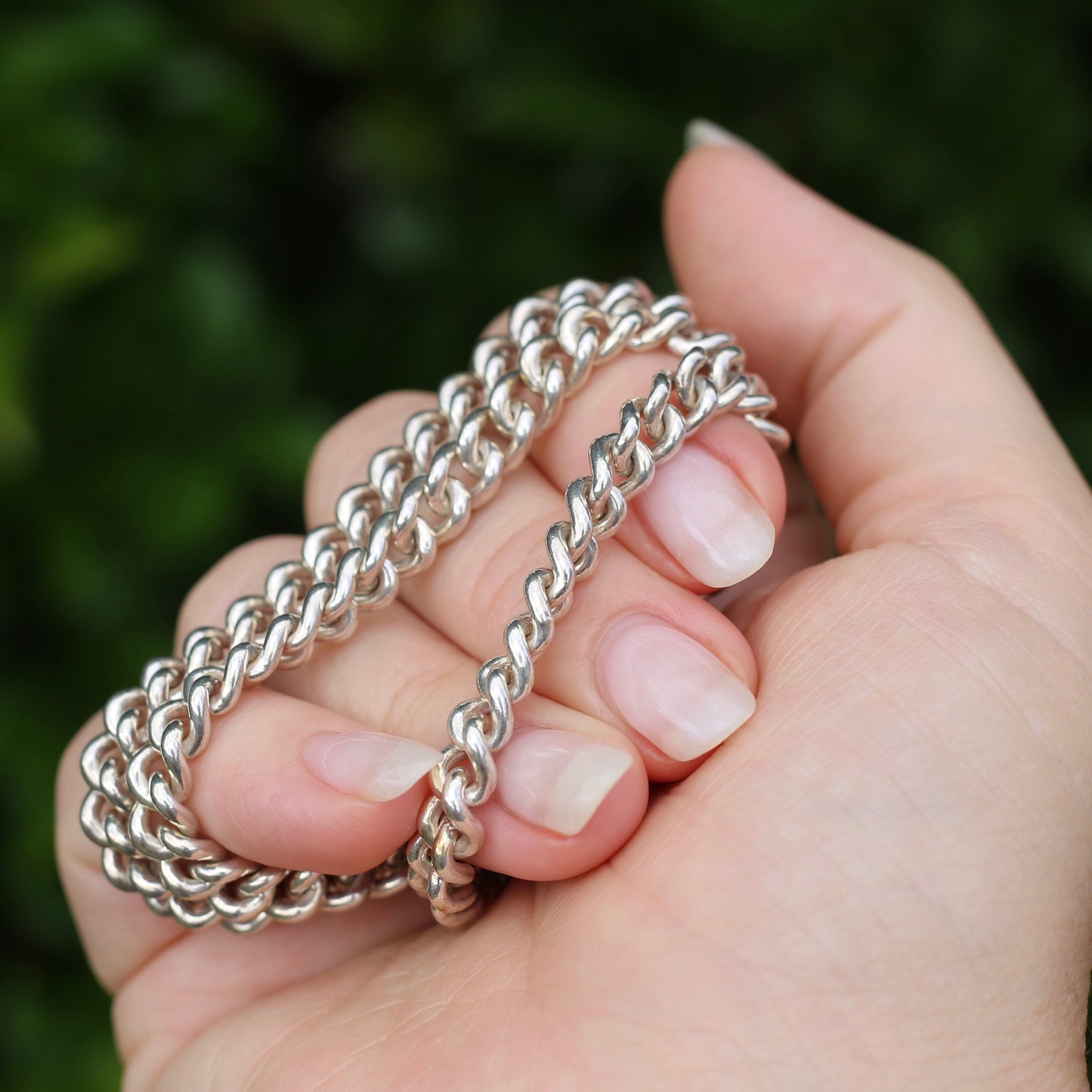 Silver Curb Chain with Italian Bolt Clasp, 45cm, 52.1g