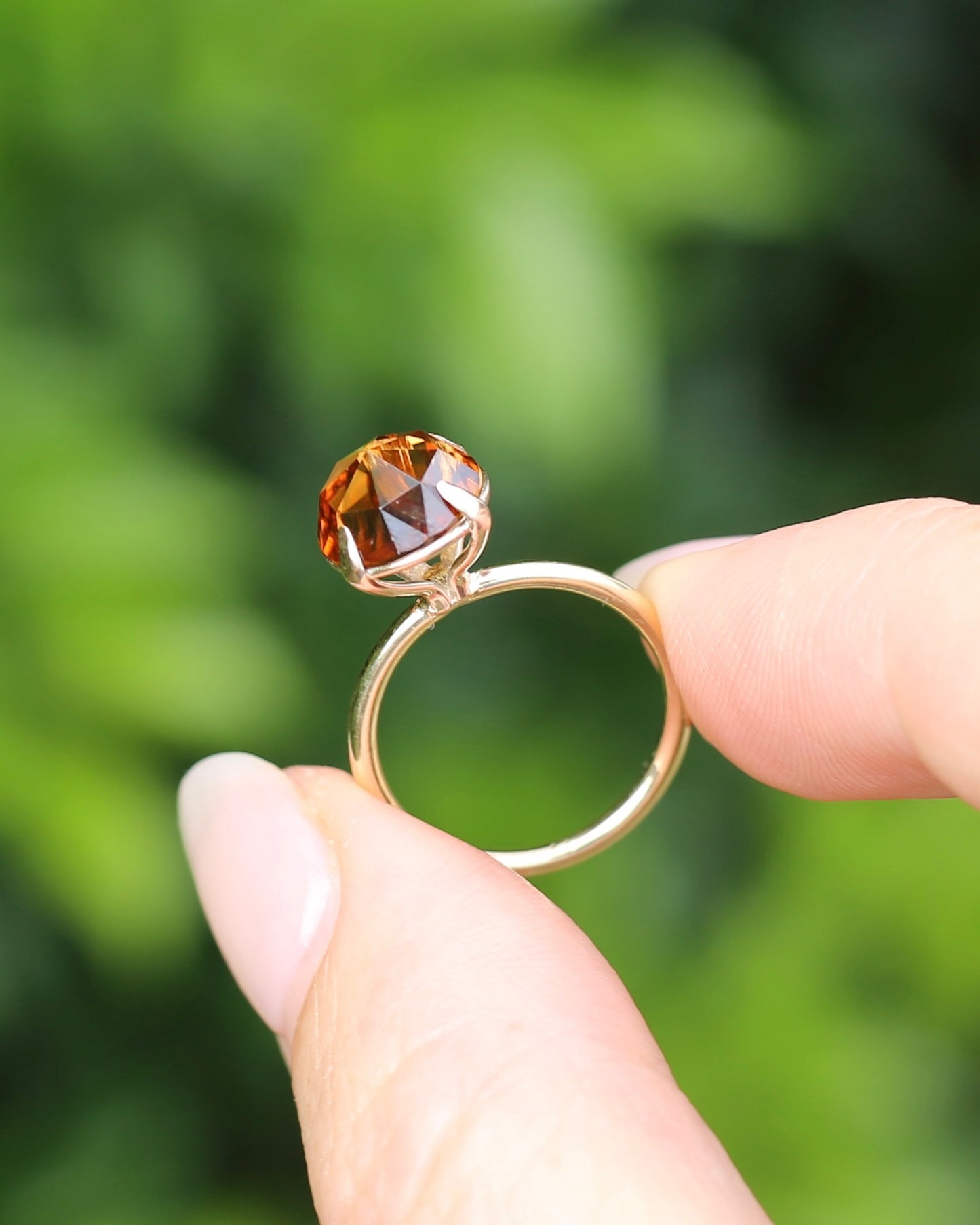 3.87ct Rose Cut Australian Zircon Ring, Claw Set in 9ct Yellow Gold, size 5.25 or K, 2.40g